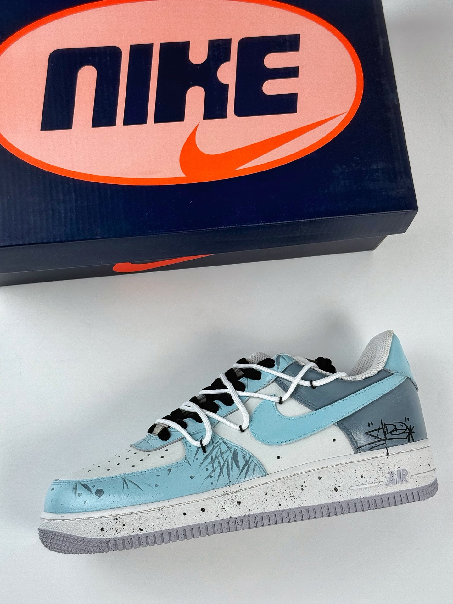 Nike Air Force 1 Low 07 水栽竹 新中式 国风 蓝白绑带 CW1888-006