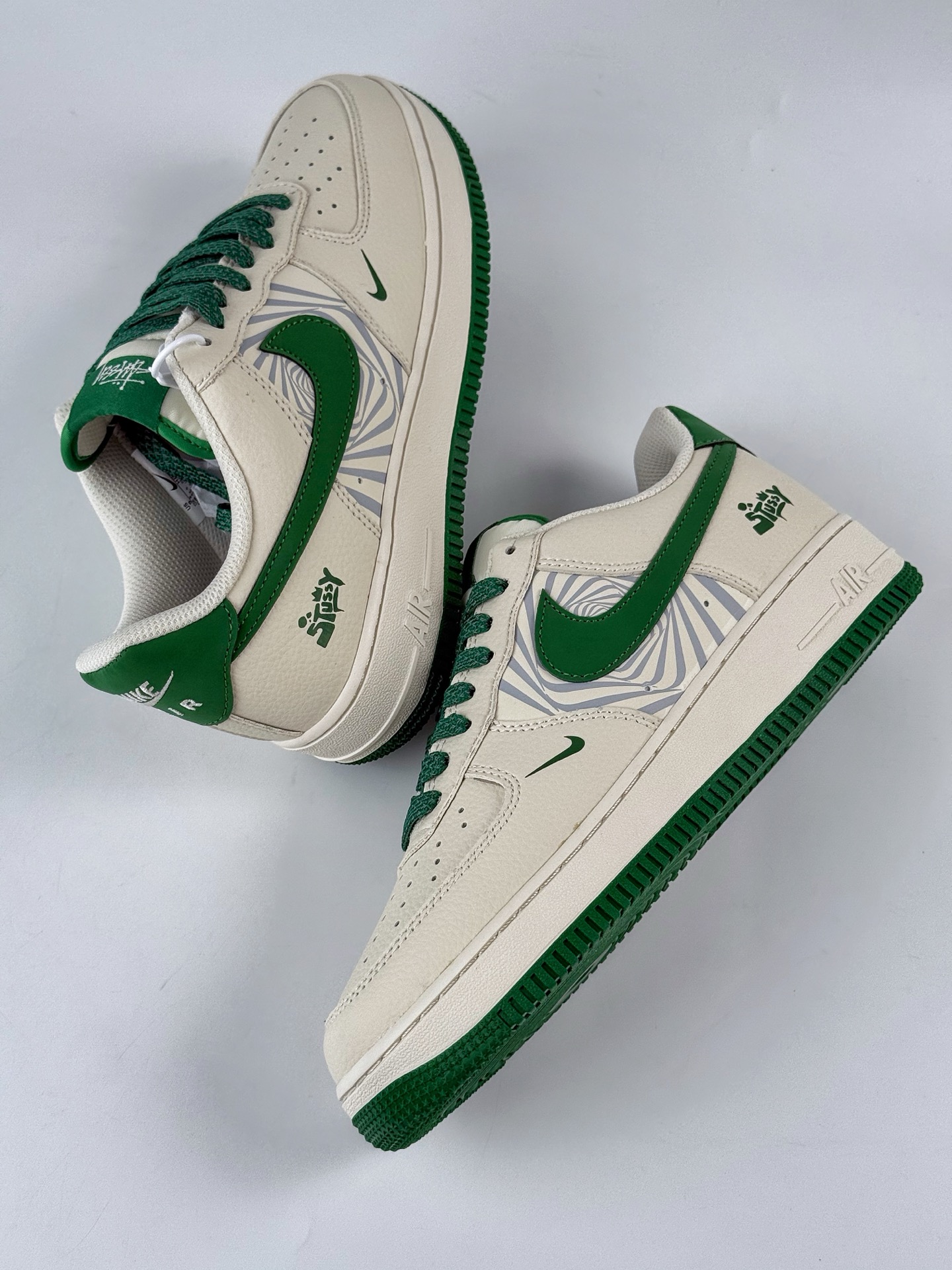 260 Nike Air Force 1 Low 07 x Stussy 米白绿小勾满天星 HJ3318-001