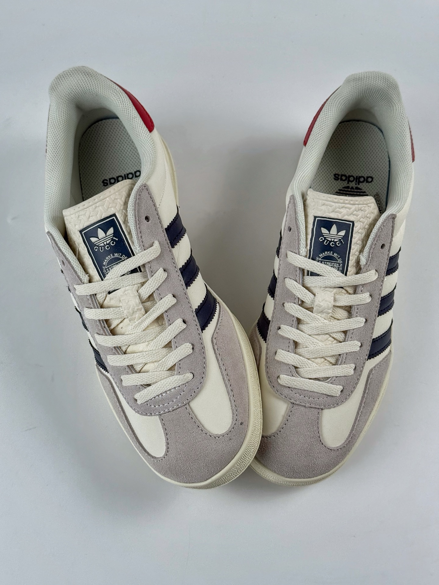 adidOriginals Gazelle INdoor x GUCCI 灰白黑 三叶草休闲防滑耐磨低帮板鞋  DM1234-012