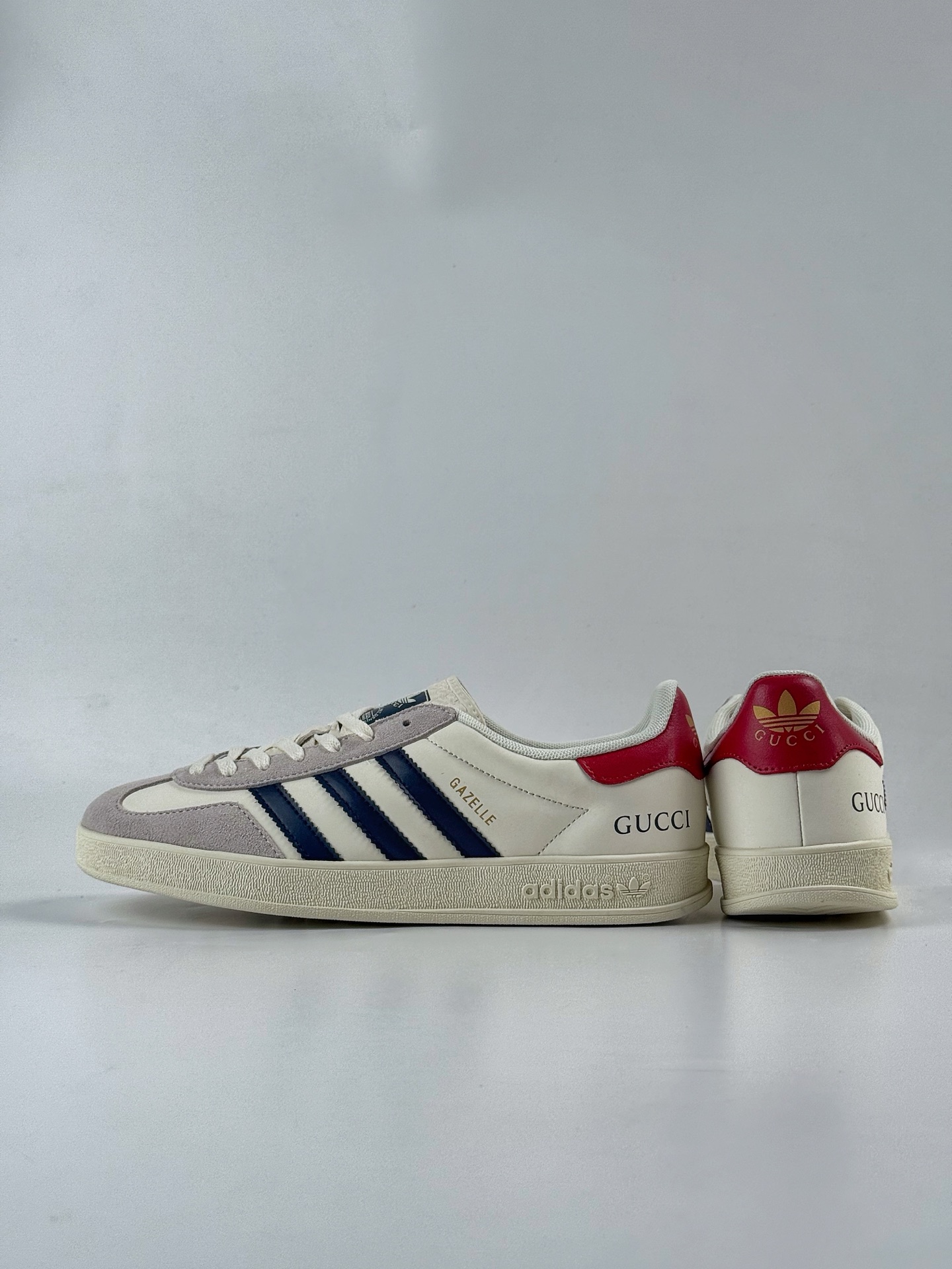 adidOriginals Gazelle INdoor x GUCCI 灰白黑 三叶草休闲防滑耐磨低帮板鞋  DM1234-012