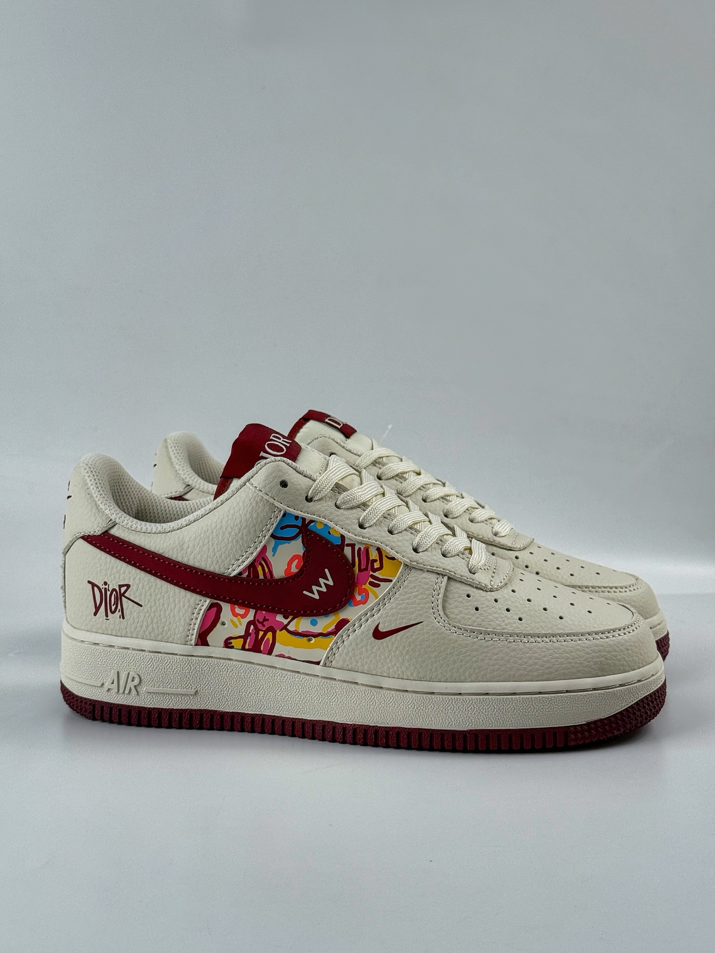 260 Nike Air Force 1 Low 07 x DIOR 白红小勾  HJ3318-002
