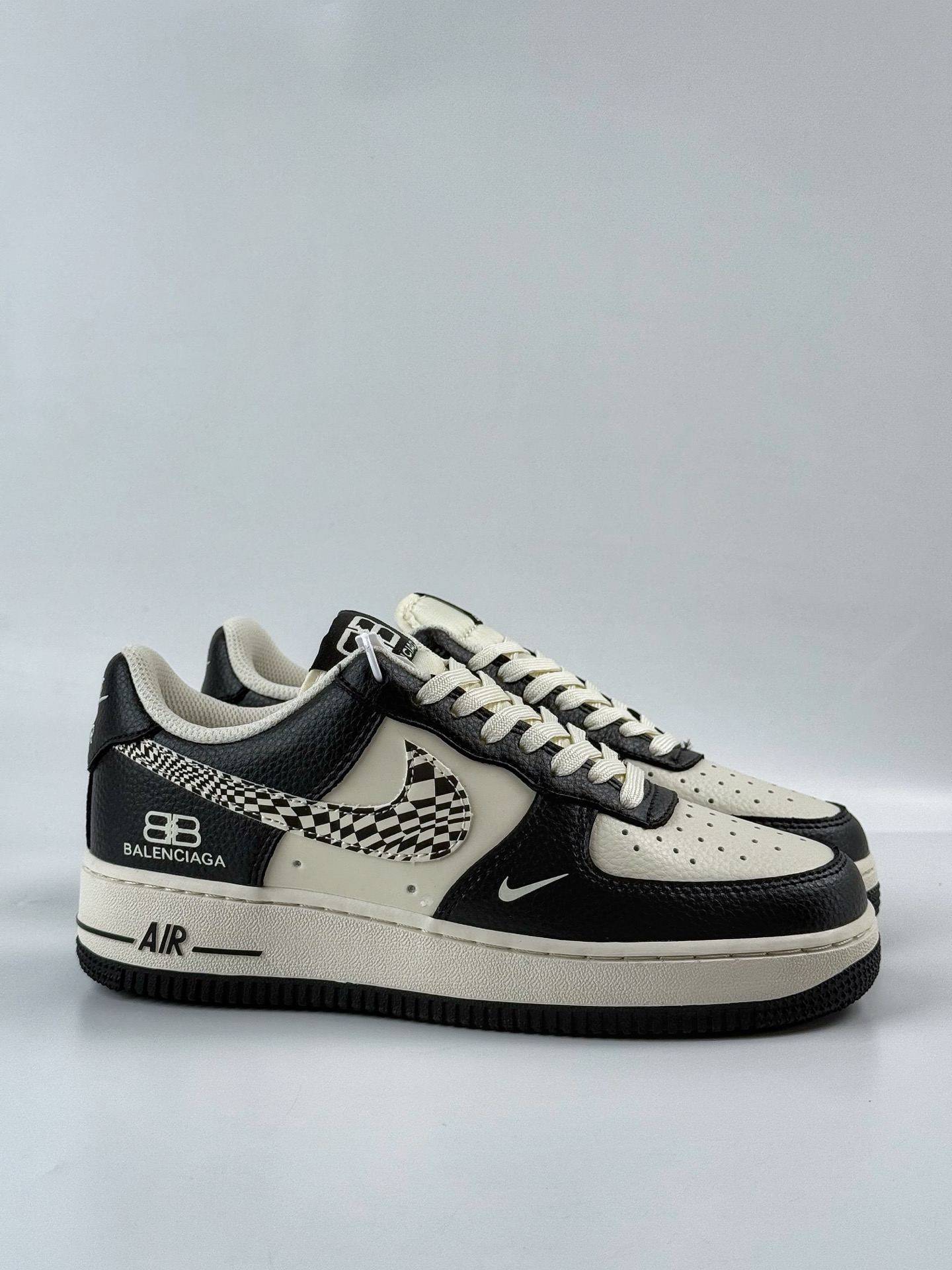260 Nike Air Force 1 Low 07 x Balenciaga 米黑创意小勾  HJ3318-003