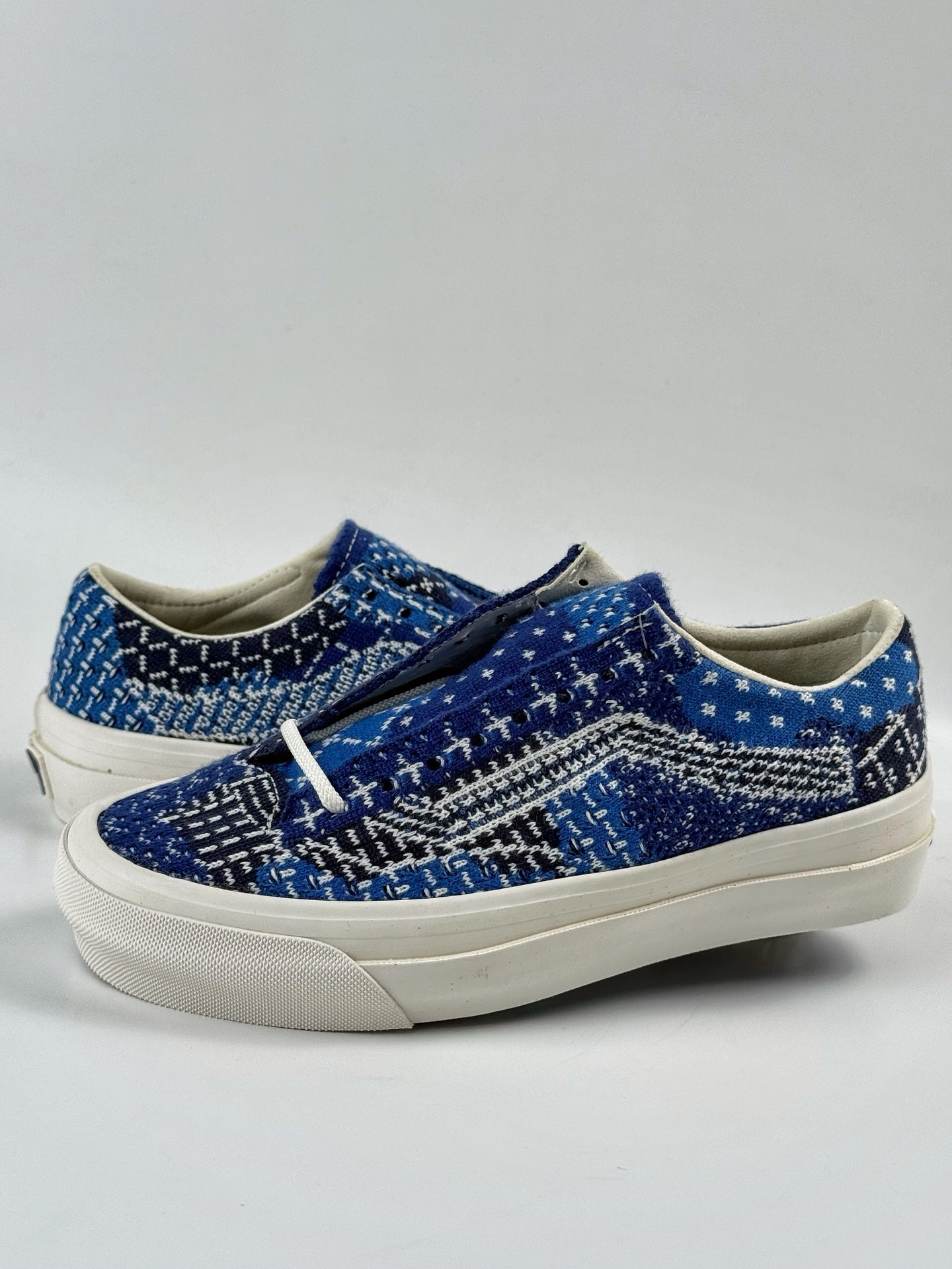 150 Vans OTW Old Skool 36 LX FDMTL OTW联名蓝色花纹编织布复古百搭板鞋