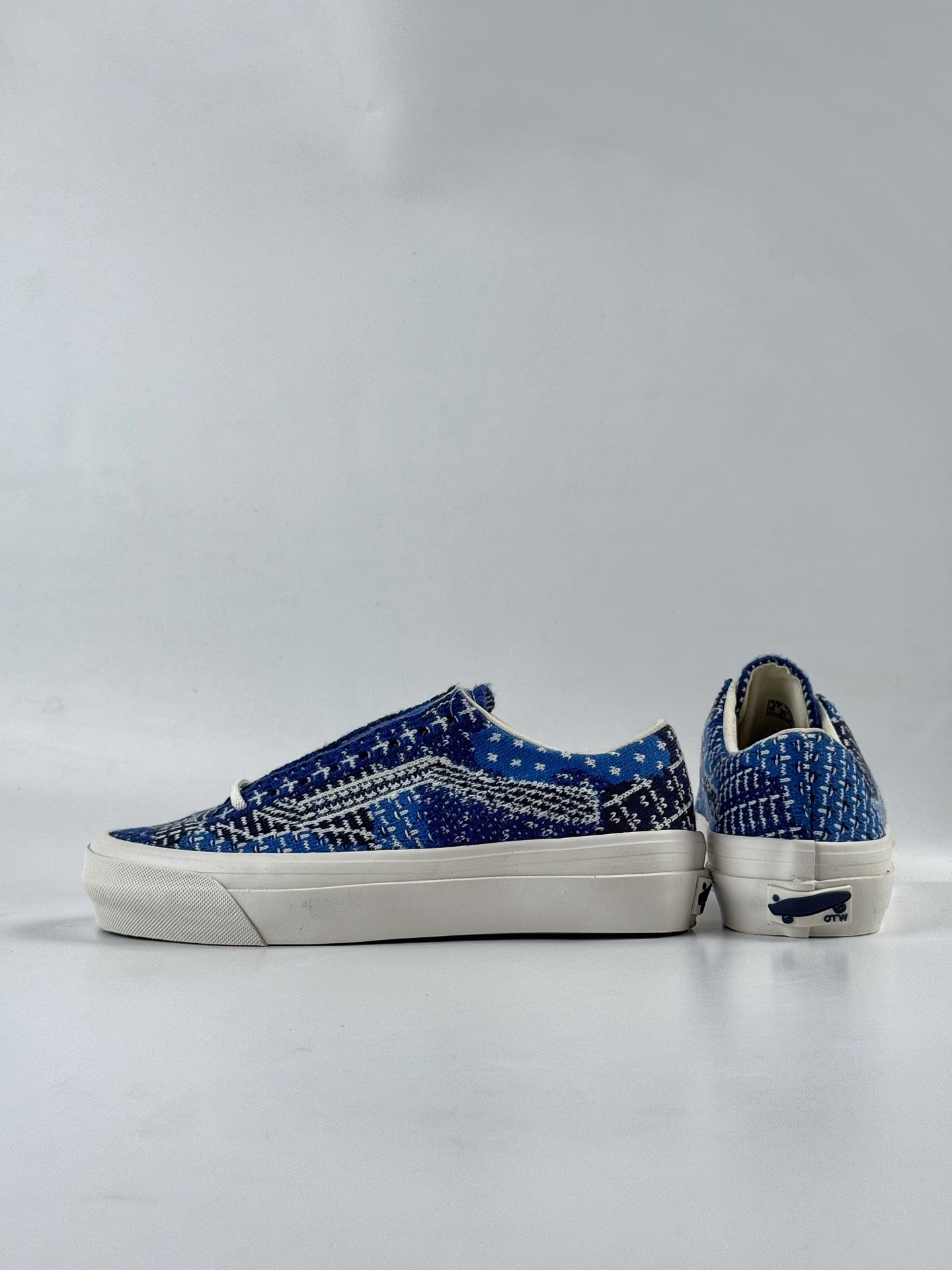 150 Vans OTW Old Skool 36 LX FDMTL OTW联名蓝色花纹编织布复古百搭板鞋