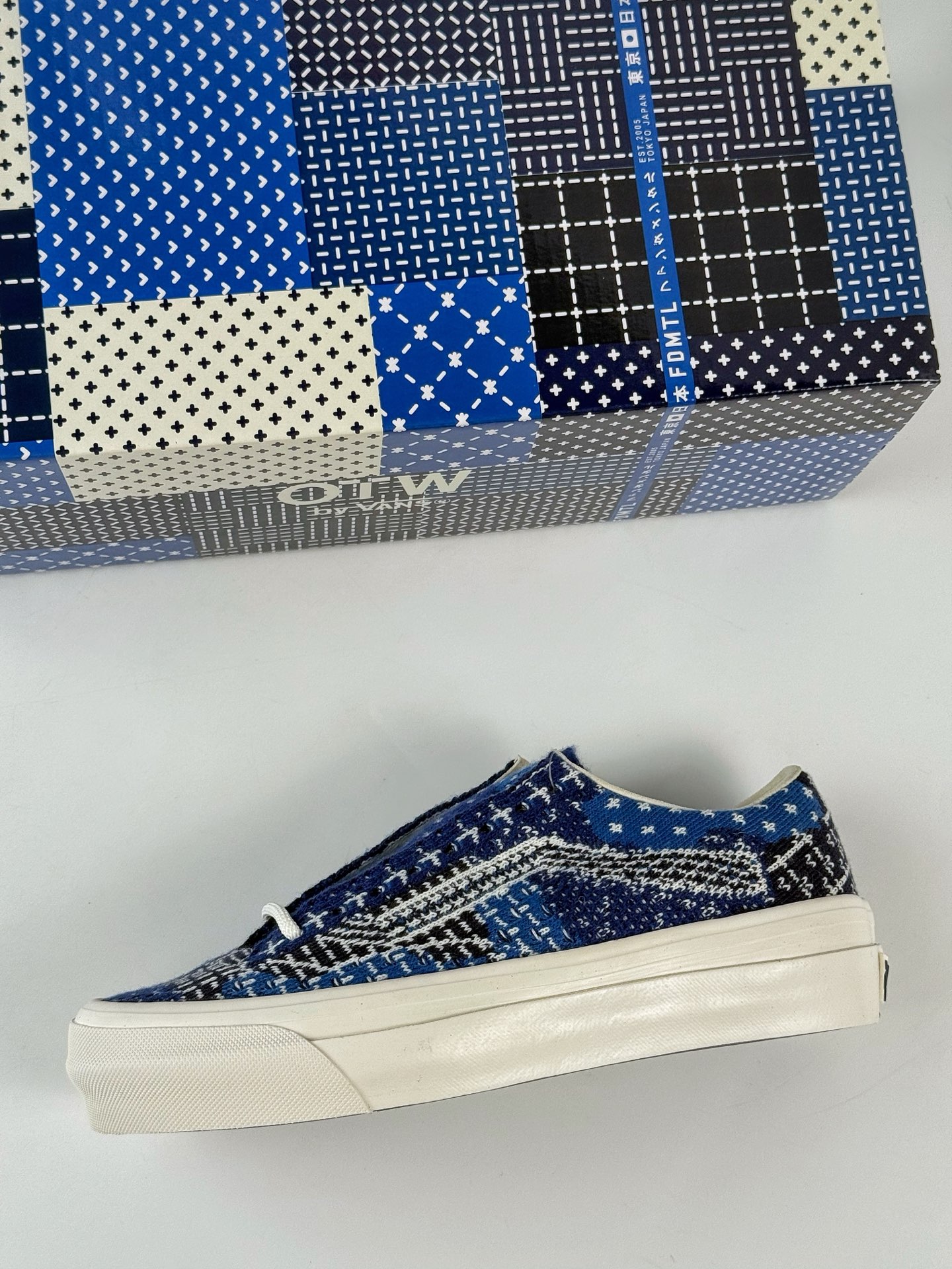 150 Vans OTW Old Skool 36 LX FDMTL OTW联名蓝色花纹编织布复古百搭板鞋