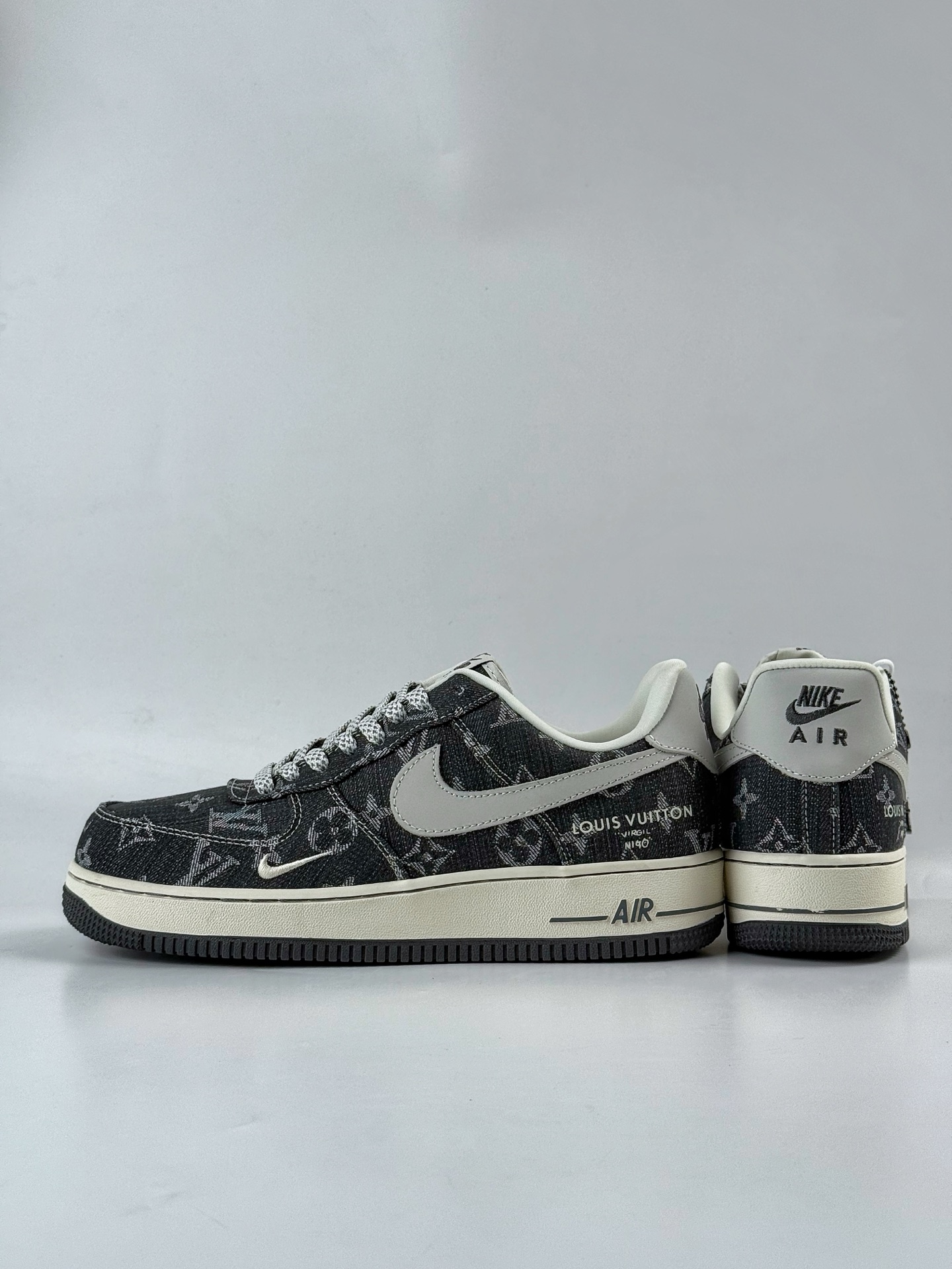 260 Nike Air Force 1 Low 07 Louis Vuitton 黑灰牛仔小勾满天星  ZD1988-003