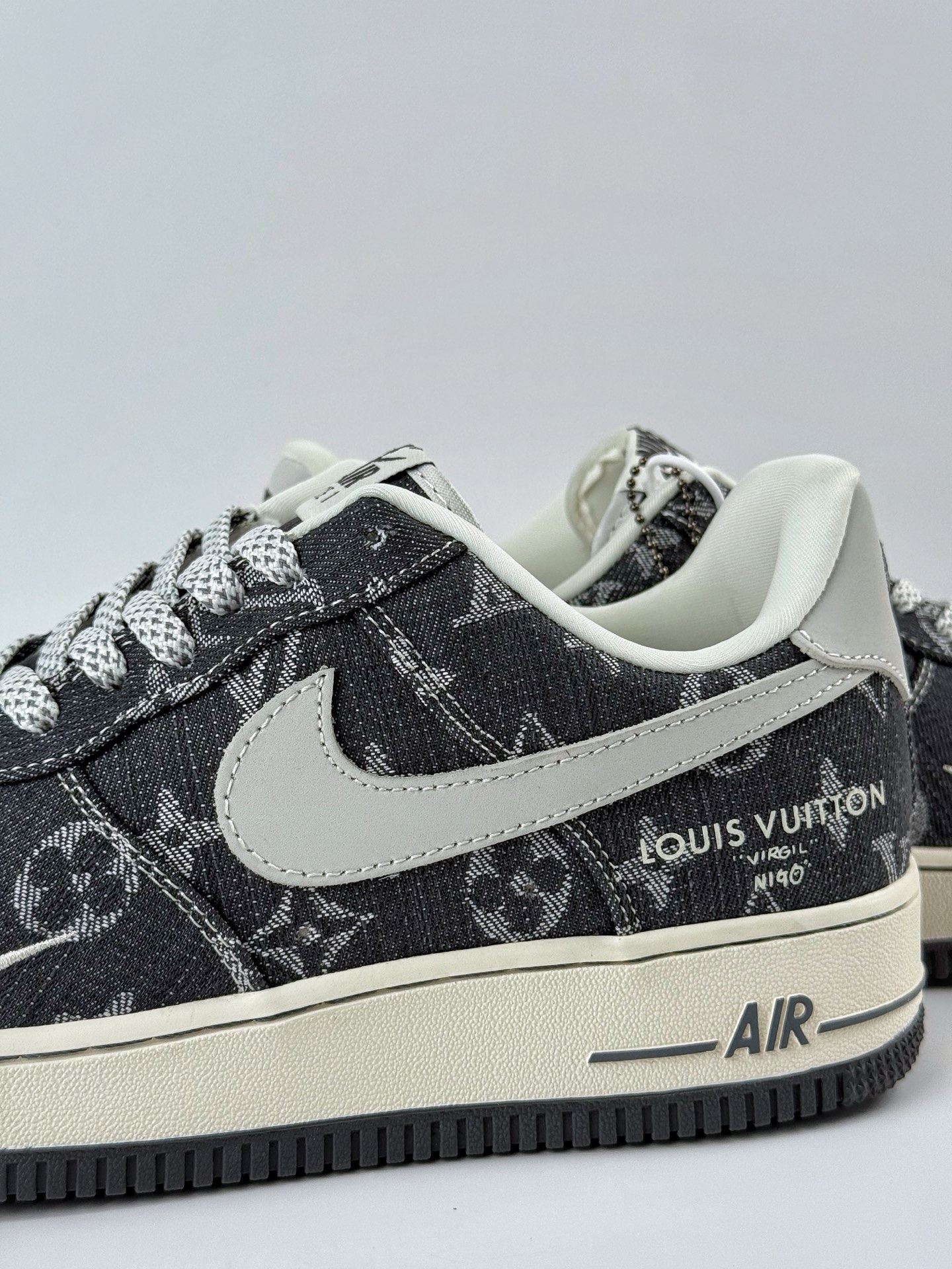 260 Nike Air Force 1 Low 07 Louis Vuitton 黑灰牛仔小勾满天星  ZD1988-003