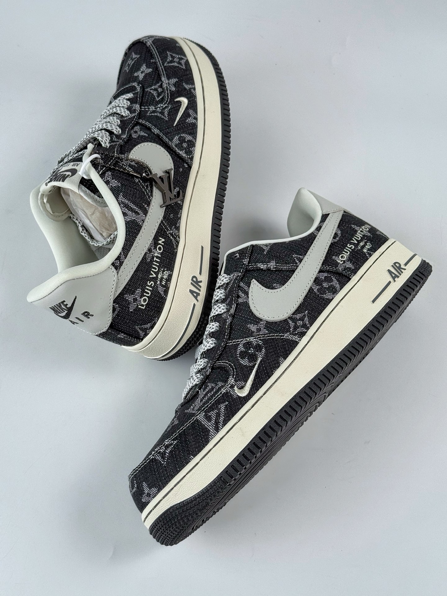 260 Nike Air Force 1 Low 07 Louis Vuitton 黑灰牛仔小勾满天星  ZD1988-003