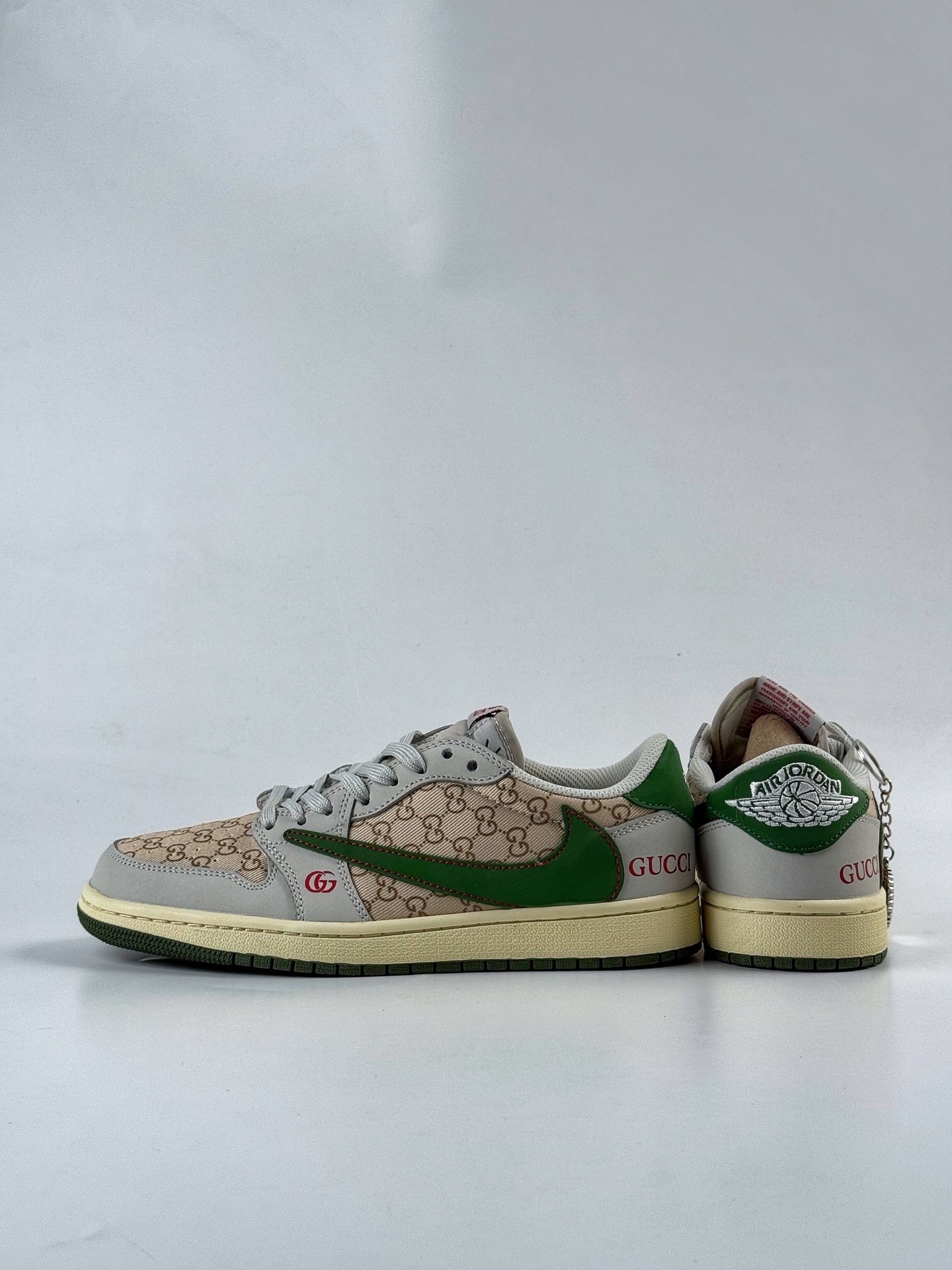 280 Travis Scott x Nike Air Jordan 1 Low x Supreme x GUCCI Air Jordan 1 Low 反转花纹绿棕倒钩 DZ5899-003