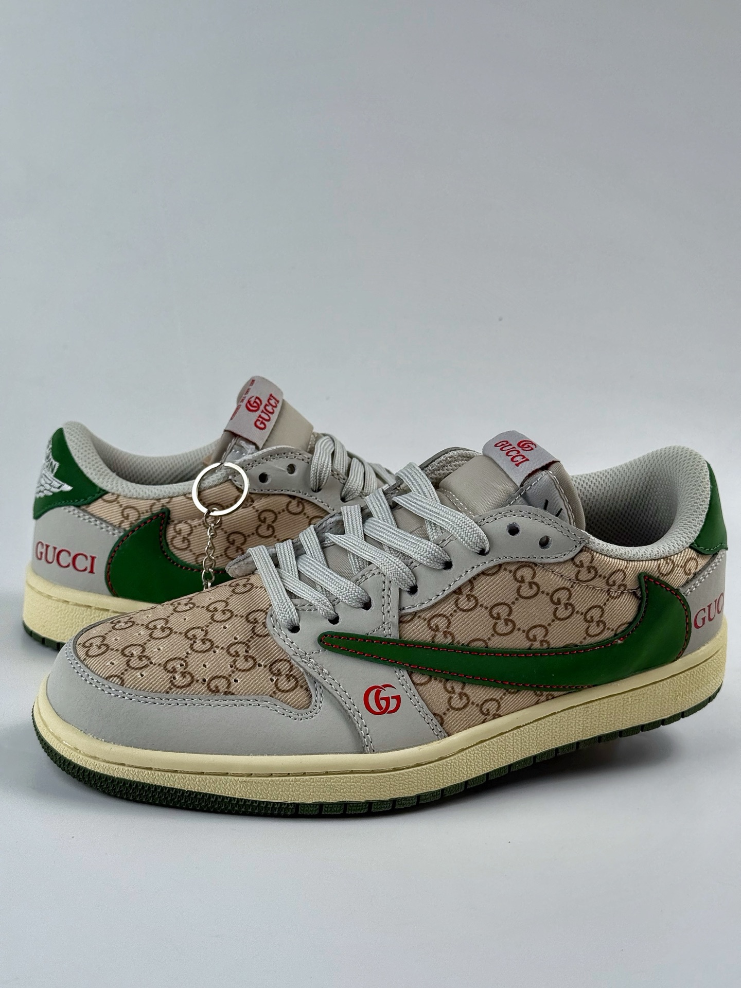 280 Travis Scott x Nike Air Jordan 1 Low x Supreme x GUCCI Air Jordan 1 Low 反转花纹绿棕倒钩 DZ5899-003
