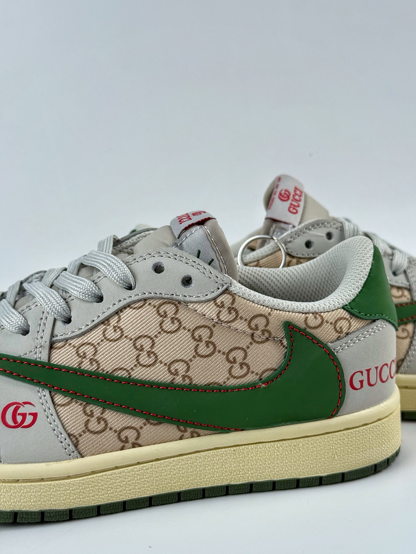 280 Travis Scott x Nike Air Jordan 1 Low x Supreme x GUCCI Air Jordan 1 Low 反转花纹绿棕倒钩 DZ5899-003