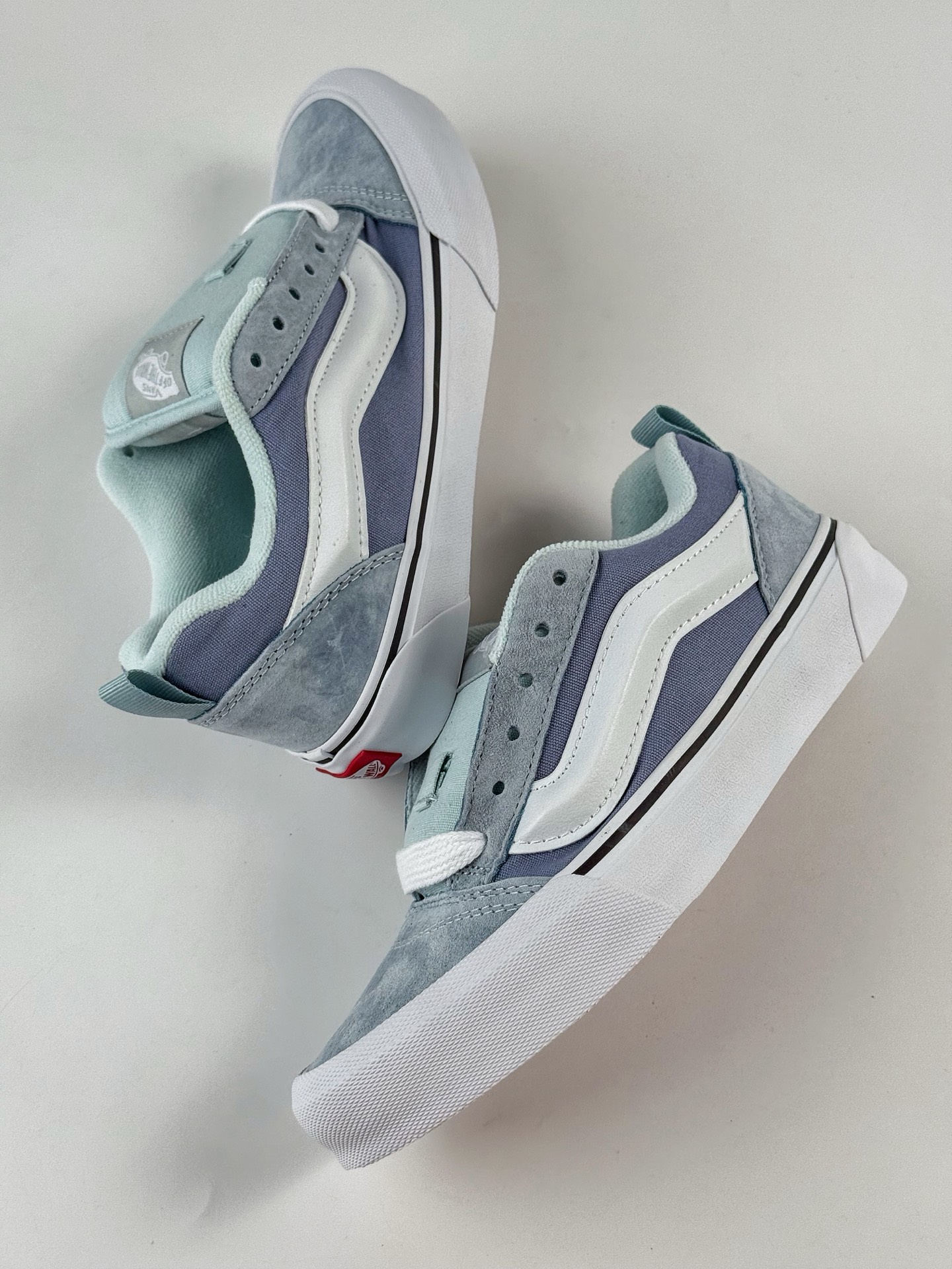 130 Vans Knu Skool 布面牛仔色织物牛剖层革 柔软舒适薄底 耐磨 低帮 板鞋
