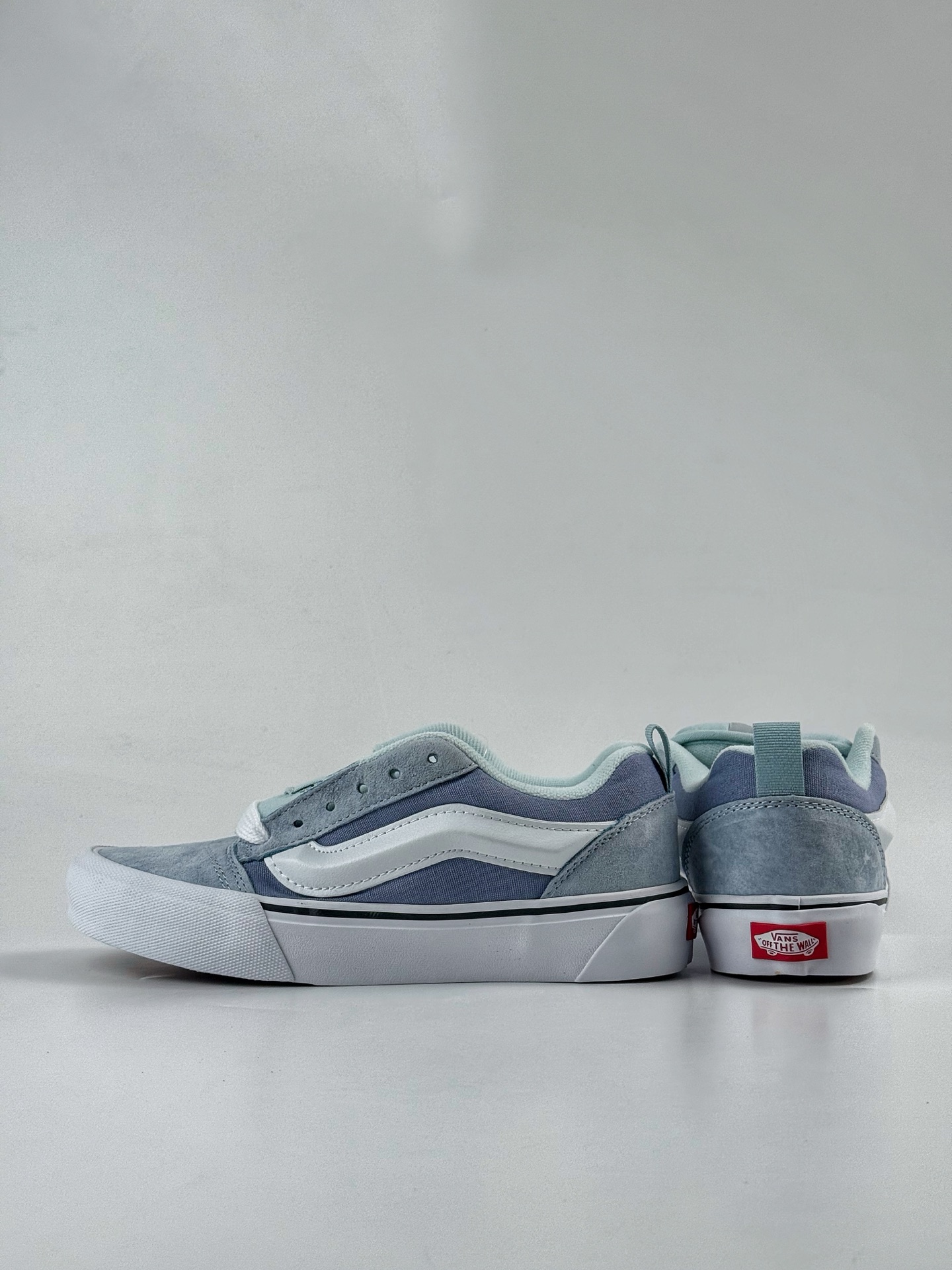 130 Vans Knu Skool 布面牛仔色织物牛剖层革 柔软舒适薄底 耐磨 低帮 板鞋