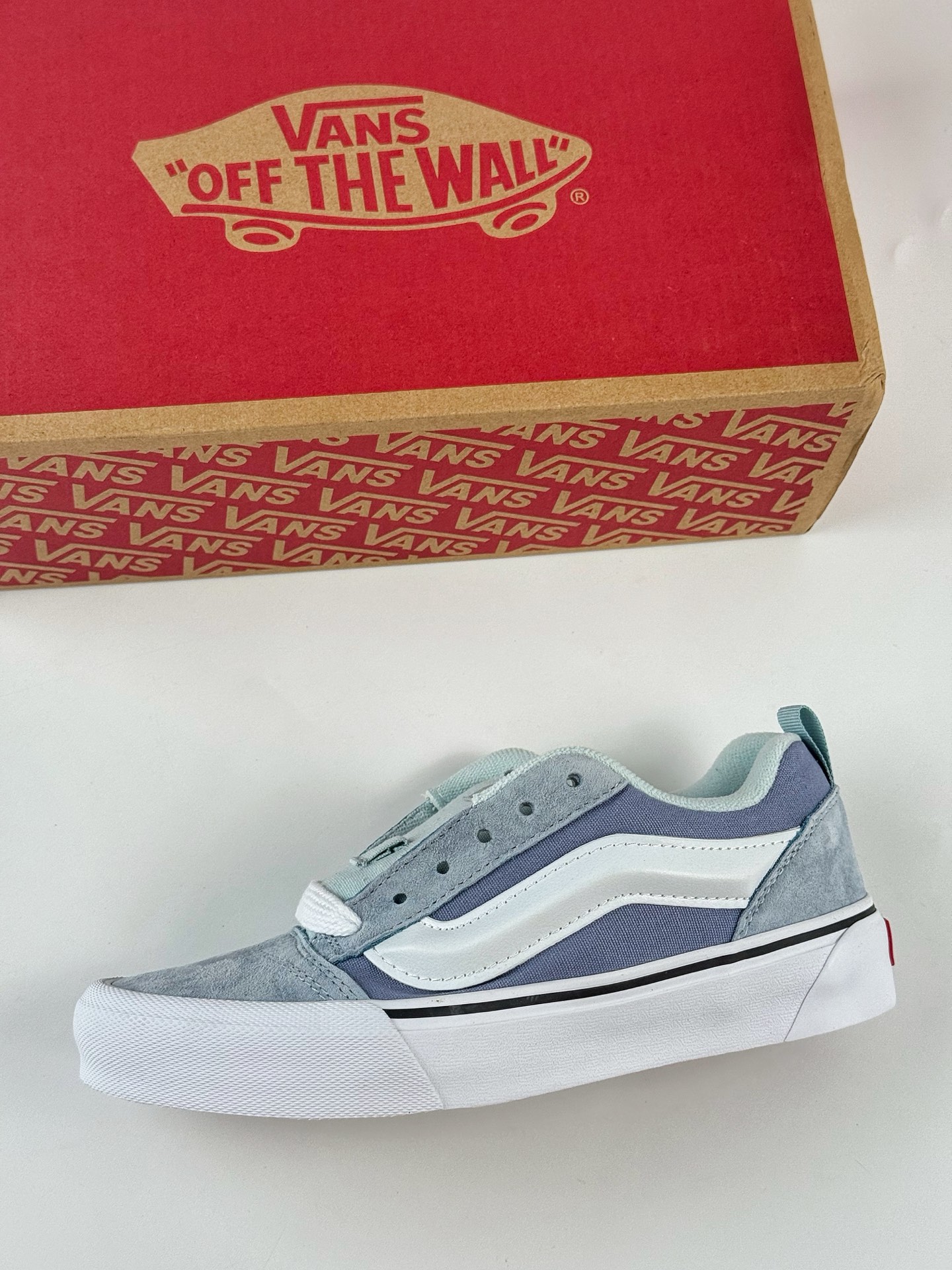 130 Vans Knu Skool 布面牛仔色织物牛剖层革 柔软舒适薄底 耐磨 低帮 板鞋