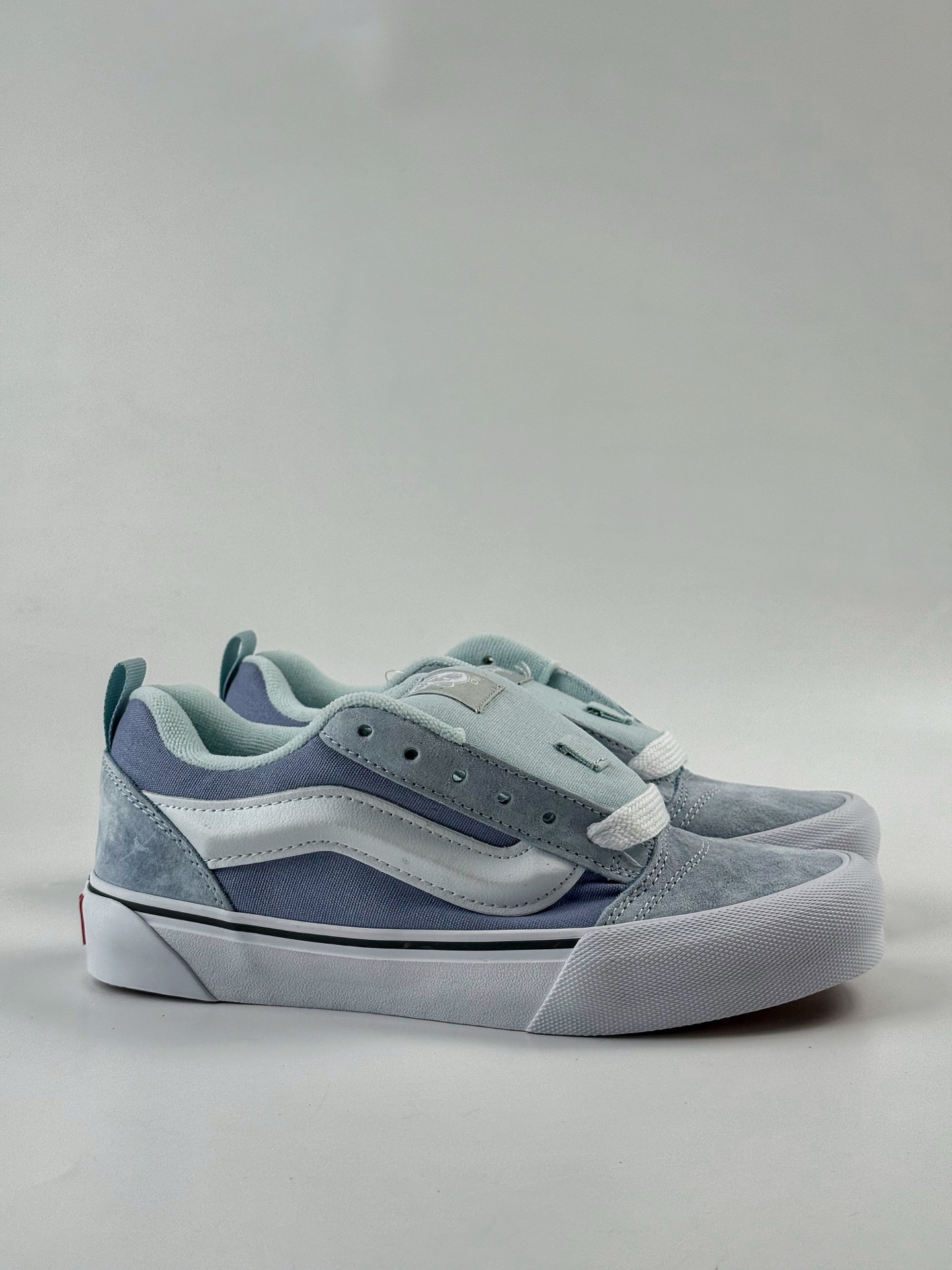 130 Vans Knu Skool 布面牛仔色织物牛剖层革 柔软舒适薄底 耐磨 低帮 板鞋