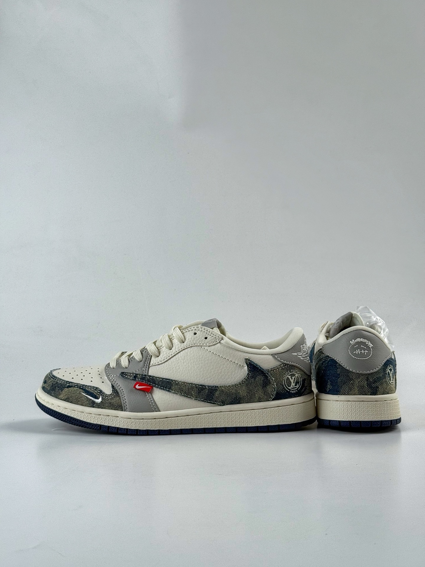 Travis Scott x Nike Air Jordan 1 Low x Louis Vuitton Air Jordan 1 Low 反转黄白牛仔倒钩 LD2028-048