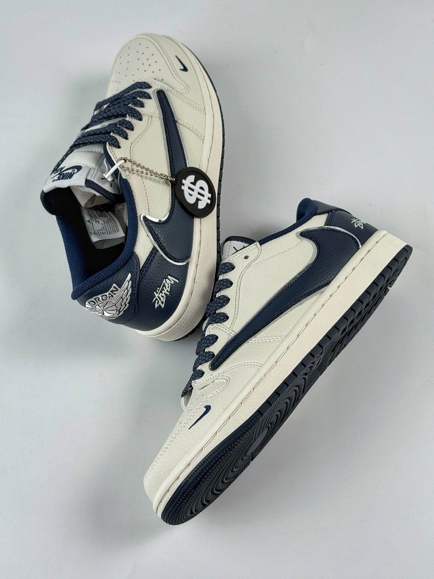 Travis Scott x Nike Air Jordan 1 Low x Stussy Air Jordan 1 Low 反转白蓝小勾满天星倒钩 ST5696-265