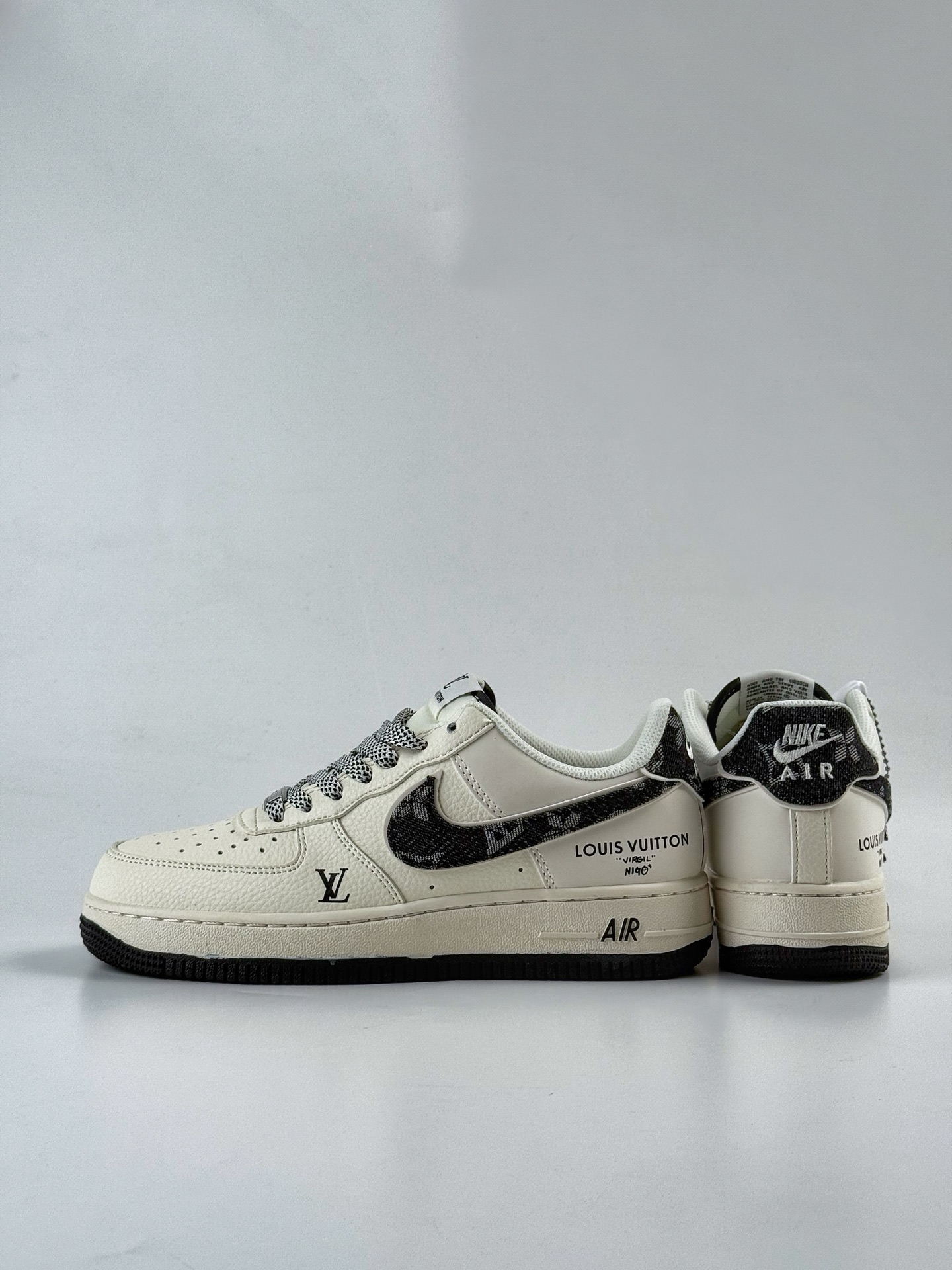 260 Nike Air Force 1 Low 07 x Louis Vuitt白黑牛仔满天星  SM6668-108XK Size：36 36.5 37.5 38 38.5 39 40 40.5 41 42 42.5 43 44 44.5 45