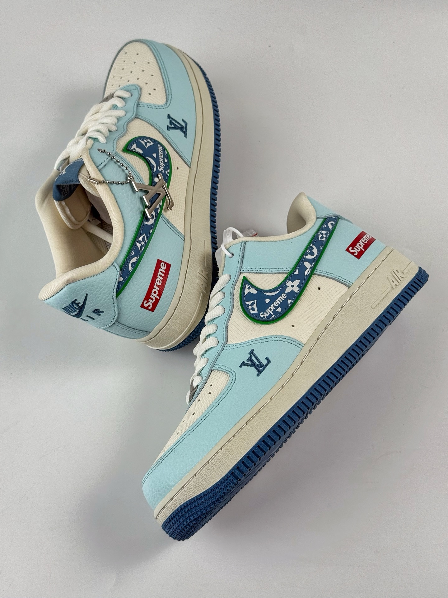 Nike Air Force 1 Low 07 x Louis Vuitton x Superme 蓝白 YF9511-809