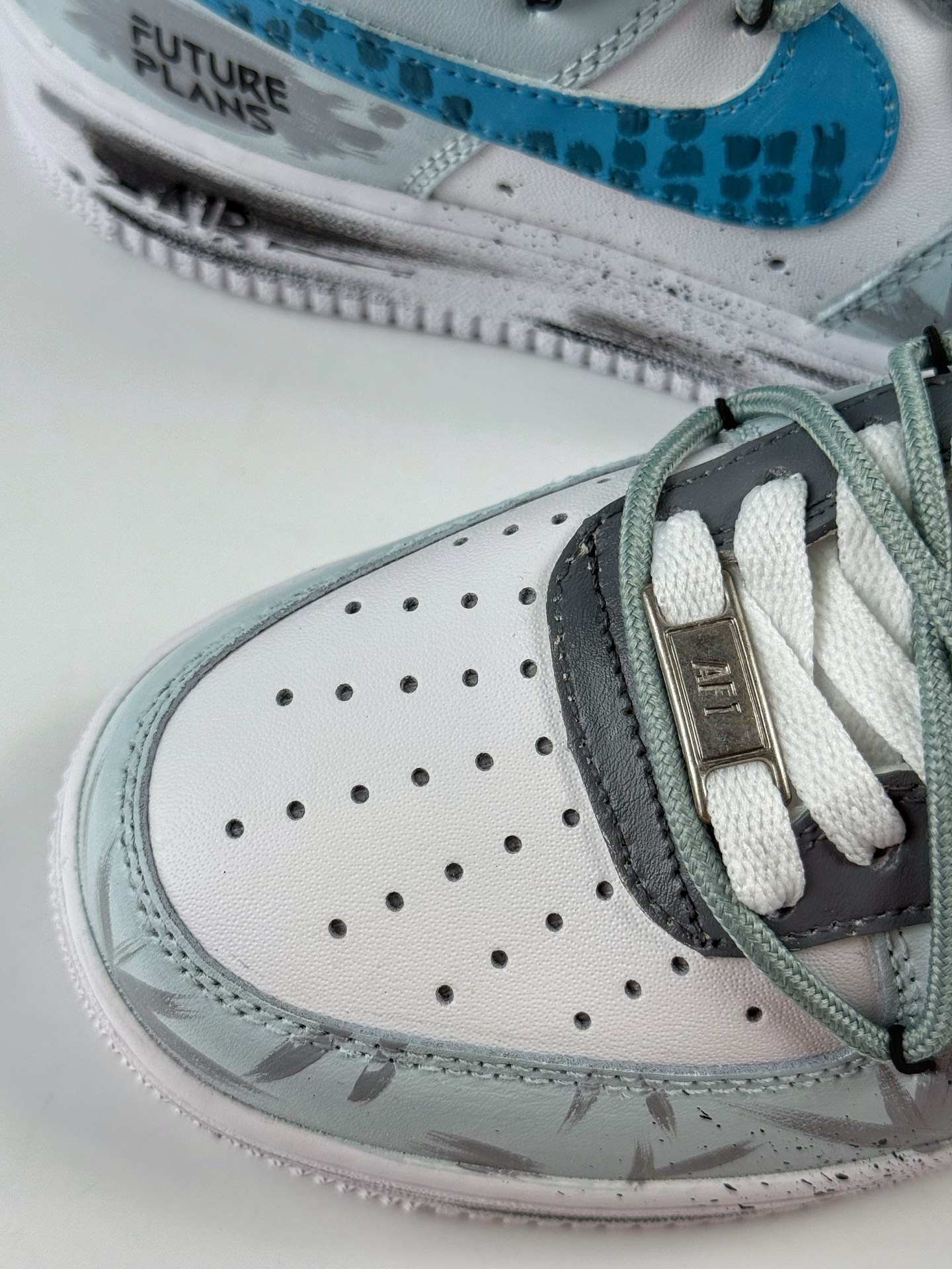 Nike Air Force 1 Low 07 皮革 蝶化 灰白蓝 LJ8822-202