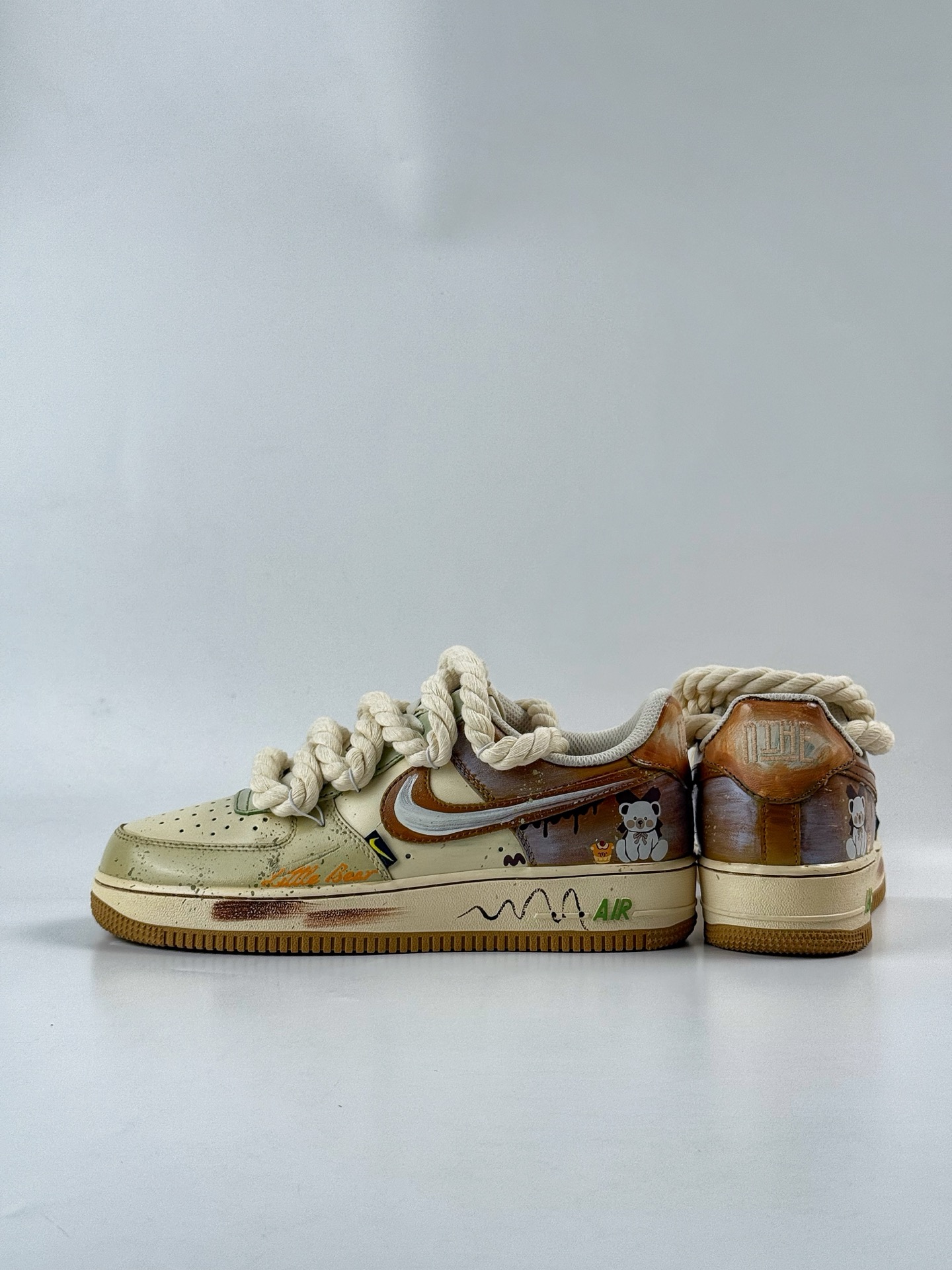 260 Nike Air Force 1 Low 07 绿棕小熊麻绳涂鸦 XL2321-666