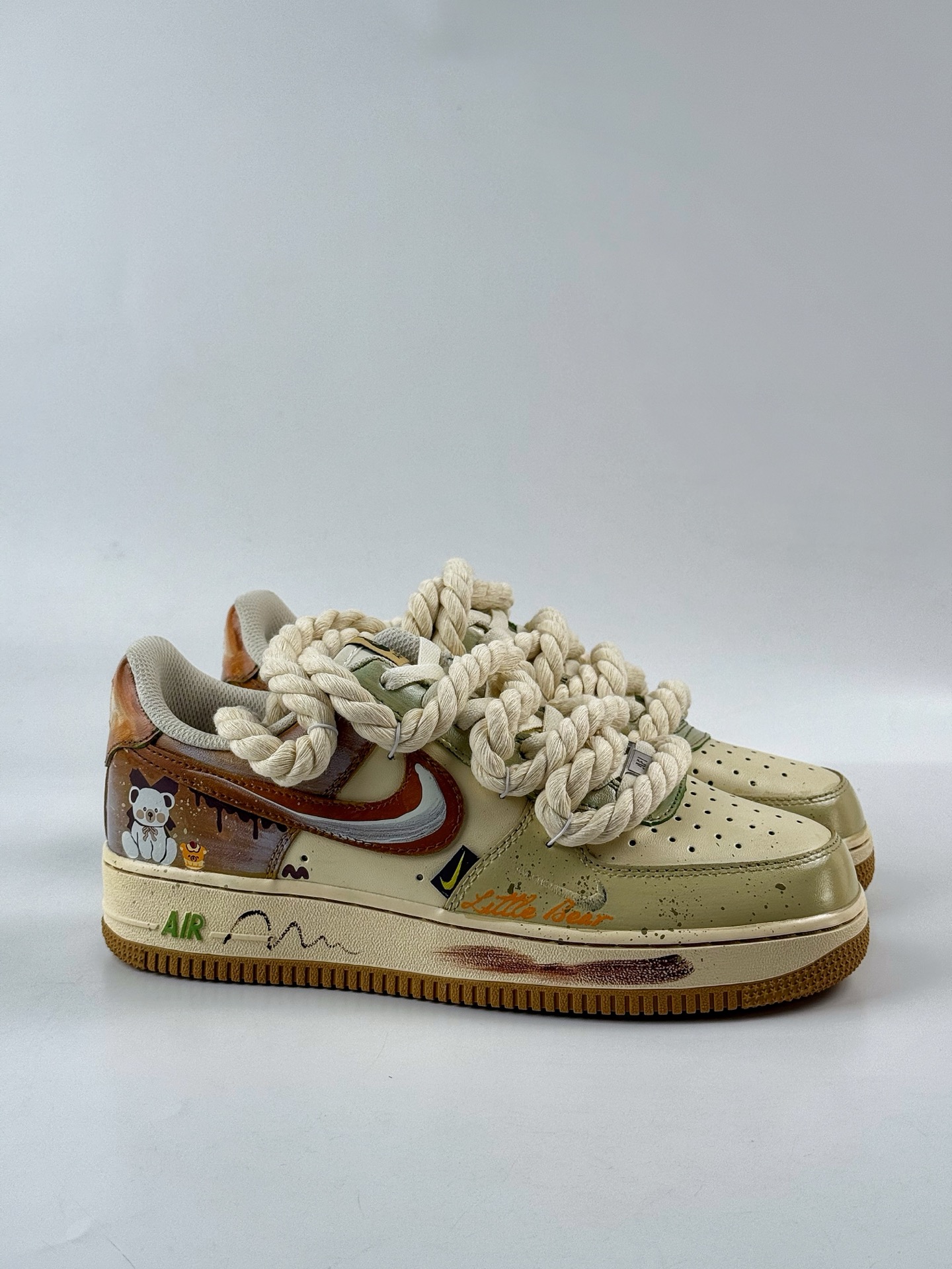 260 Nike Air Force 1 Low 07 绿棕小熊麻绳涂鸦 XL2321-666