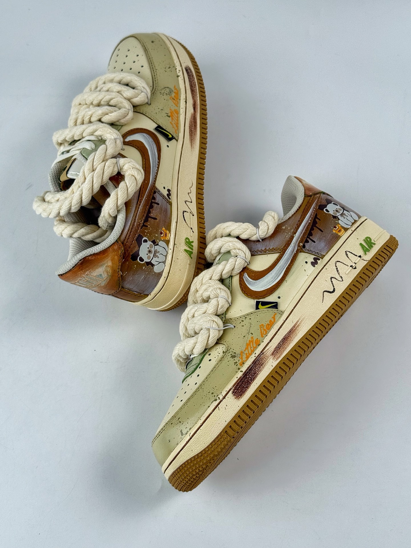 260 Nike Air Force 1 Low 07 绿棕小熊麻绳涂鸦 XL2321-666