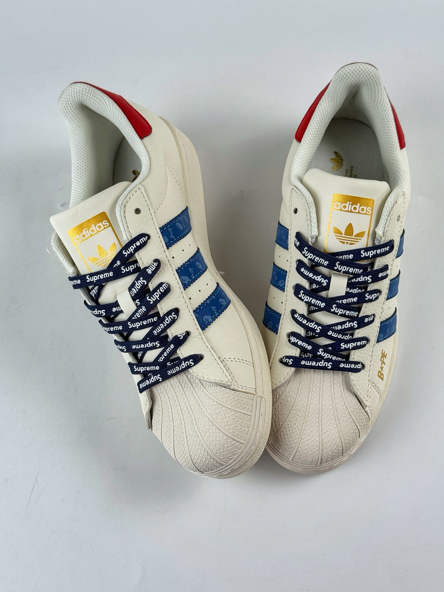 AD Originals Superstar x BAPE x Superme 白蓝红 QC2602CC