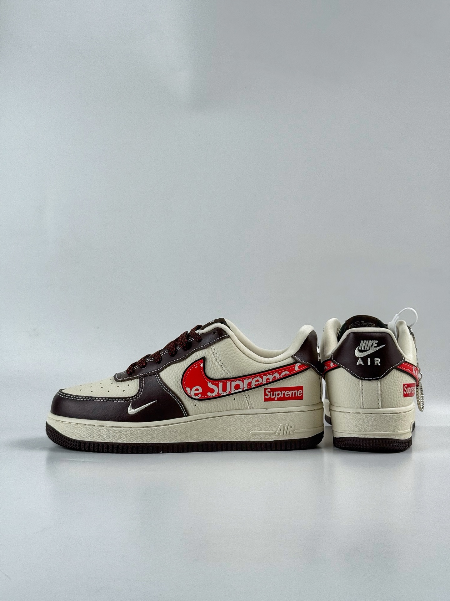 260 Nike Air Force 1 Low 07 x Superme 棕白红小勾满天星 KJ1688-019
