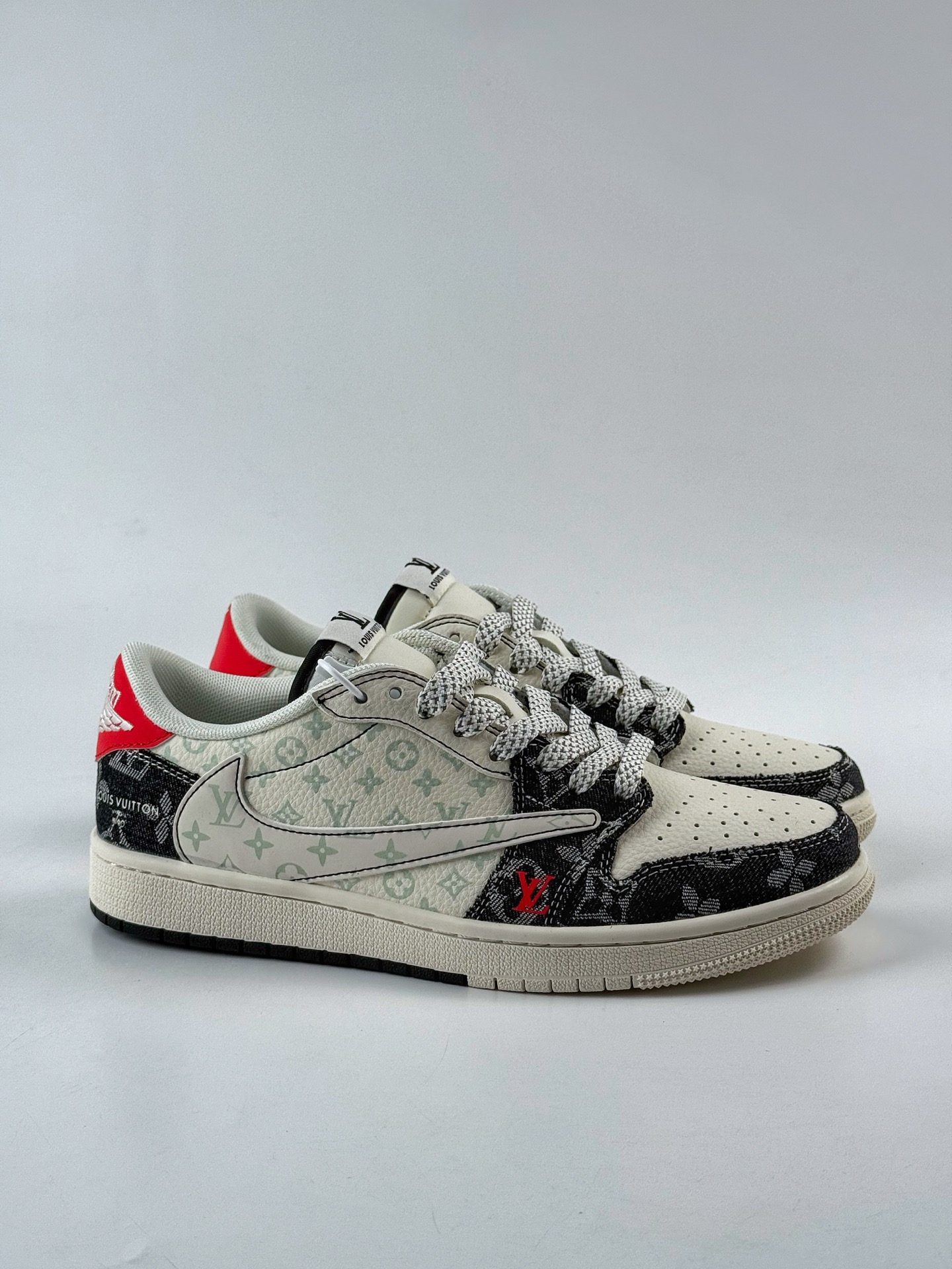Travis Scott x Nike Air Jordan 1 Low x Louis Vuitton Air Jordan 1 Low 反转黑白牛仔满天星倒钩纯原版本 CX5050-Y28-莆田鞋,莆田鞋货源,高仿鞋,高仿鞋货源,安福档口,莆田高仿鞋,莆田鞋批发,高仿鞋批发,莆田高仿运动鞋,高仿运动鞋,莆田运动鞋 Travis Scott x Nike Air Jordan 1 Low x Louis Vuitton Air Jordan 1 Low 反转黑白牛仔满天星倒钩纯原版本 CX5050-Y28
