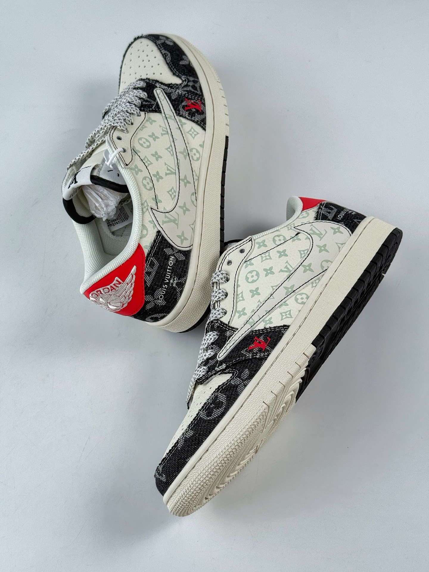 Travis Scott x Nike Air Jordan 1 Low x Louis Vuitton Air Jordan 1 Low 反转黑白牛仔满天星倒钩纯原版本 CX5050-Y28-莆田鞋,莆田鞋货源,高仿鞋,高仿鞋货源,安福档口,莆田高仿鞋,莆田鞋批发,高仿鞋批发,莆田高仿运动鞋,高仿运动鞋,莆田运动鞋 Travis Scott x Nike Air Jordan 1 Low x Louis Vuitton Air Jordan 1 Low 反转黑白牛仔满天星倒钩纯原版本 CX5050-Y28