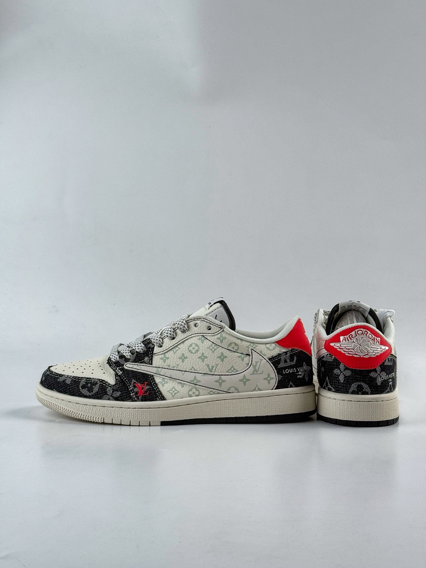 Travis Scott x Nike Air Jordan 1 Low x Louis Vuitton Air Jordan 1 Low 反转黑白牛仔满天星倒钩纯原版本 CX5050-Y28-莆田鞋,莆田鞋货源,高仿鞋,高仿鞋货源,安福档口,莆田高仿鞋,莆田鞋批发,高仿鞋批发,莆田高仿运动鞋,高仿运动鞋,莆田运动鞋 Travis Scott x Nike Air Jordan 1 Low x Louis Vuitton Air Jordan 1 Low 反转黑白牛仔满天星倒钩纯原版本 CX5050-Y28