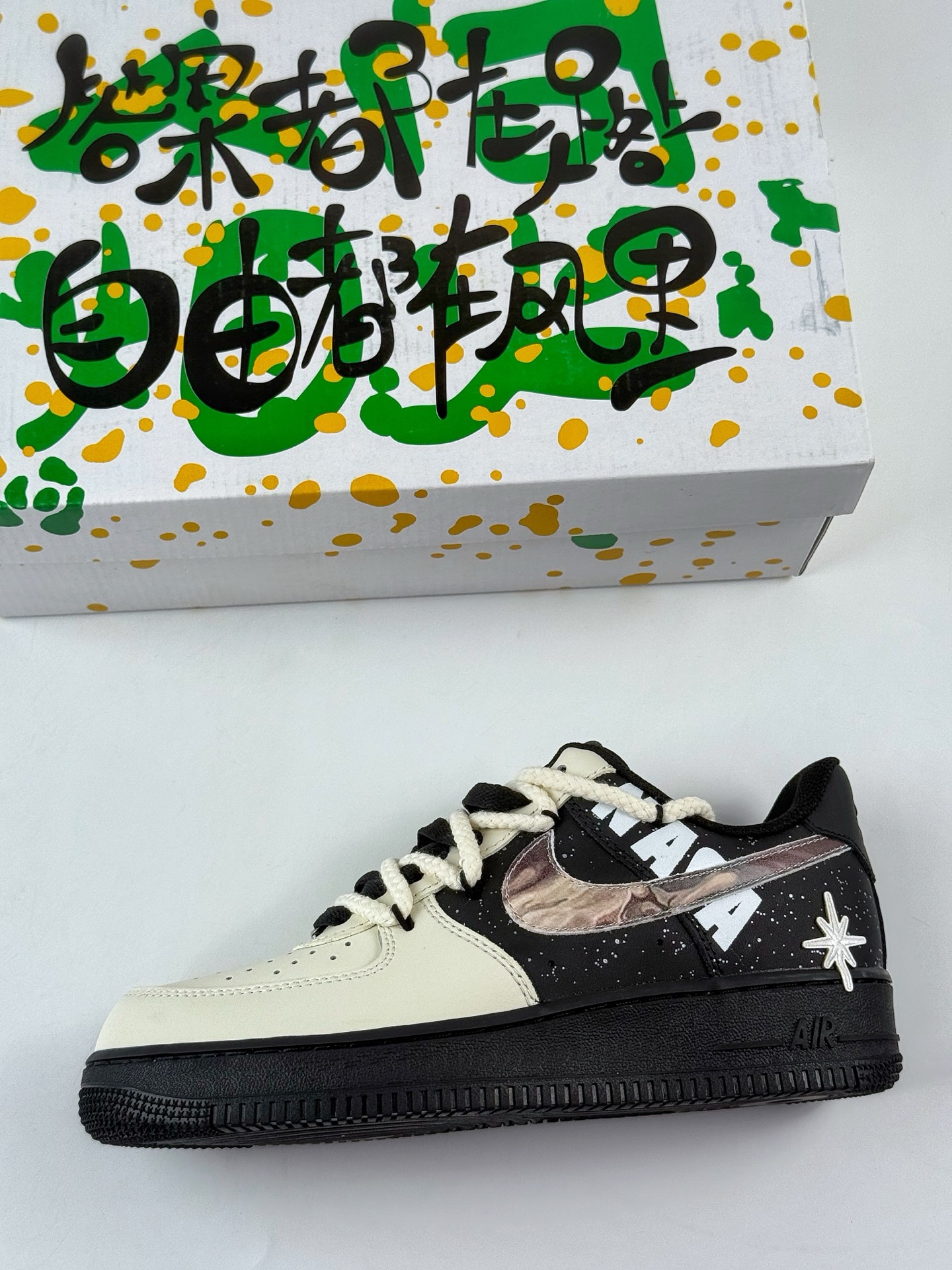 Nike Air Force 1 Low 07 科幻系列 皮革 黑武士 遨游木星 黑米 DX2920-001