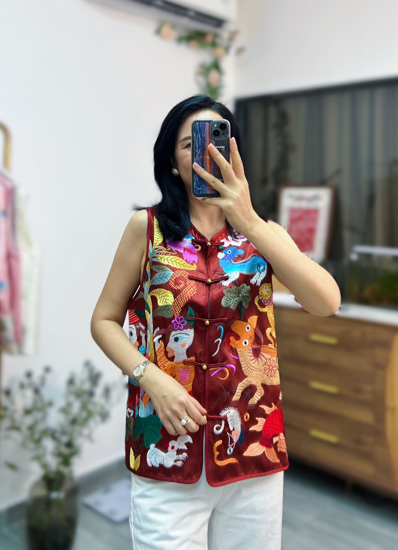 P782 HIGH QUALITY FEMALE CLOTHES PACKED DG NEW CHINESE NATIONAL WIND RETWEETING ACUPUNCTURE HORSE ARMOR - 图片 4