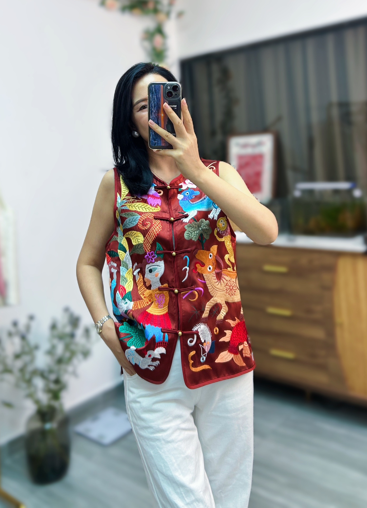 P782 HIGH QUALITY FEMALE CLOTHES PACKED DG NEW CHINESE NATIONAL WIND RETWEETING ACUPUNCTURE HORSE ARMOR - 图片 6