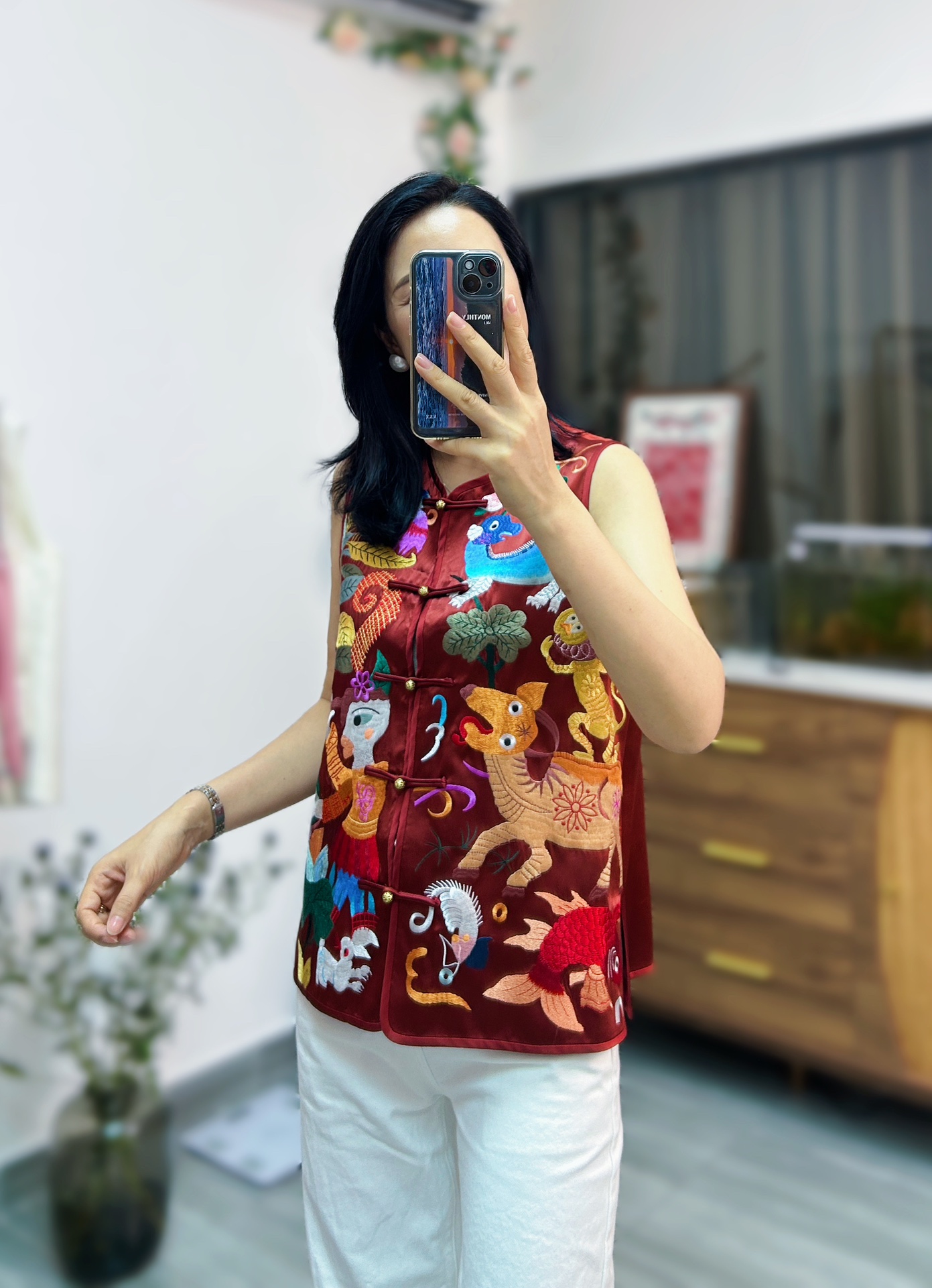 P782 HIGH QUALITY FEMALE CLOTHES PACKED DG NEW CHINESE NATIONAL WIND RETWEETING ACUPUNCTURE HORSE ARMOR - 图片 3