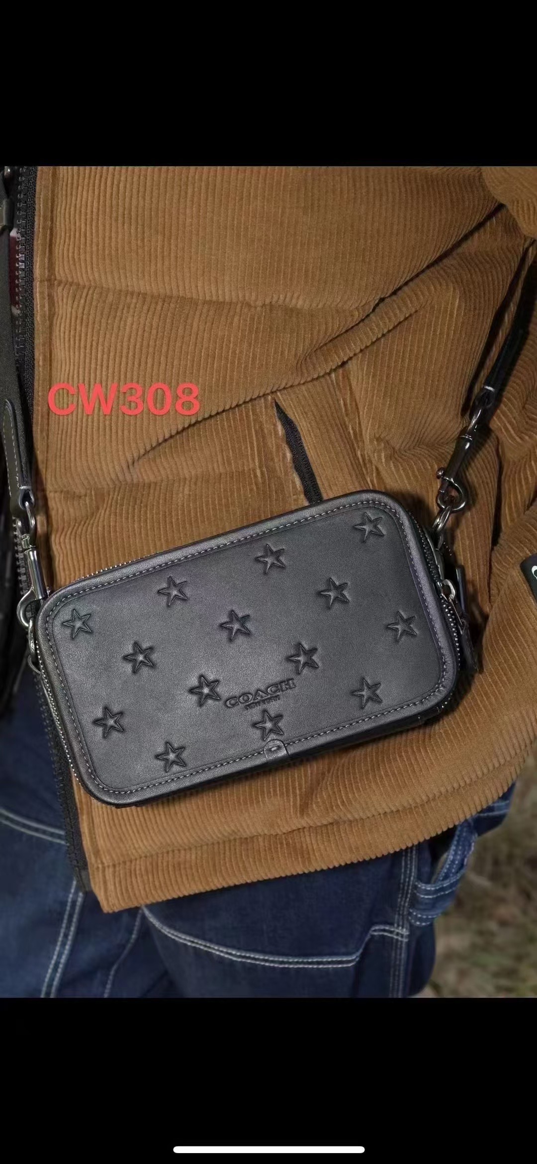 Coach C家COACH/蔻驰奥莱老花CM109压花CY888 CW308 CM113全皮男士老花WYATT 斜挎单肩包通勤相机包