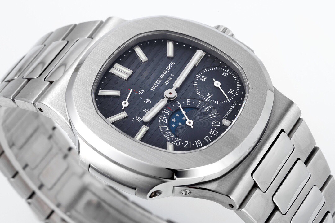 파텍필립 노틸러스 5712 문페이즈 멀티펑션 자동 블루 다이얼 PPF 공장 레플리카 44069 Patek Philippe 이미지 4