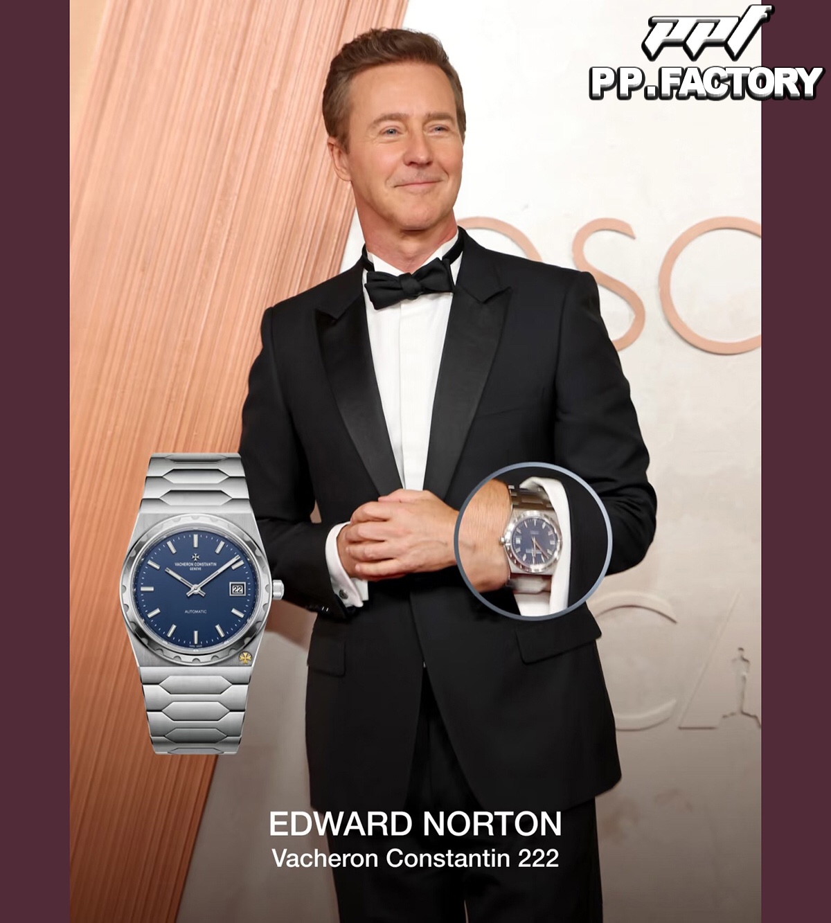 NO:617674,PPF new product - named 'Zhentu', VC Vacheron Constantin's historical masterpiece series 4200H/222A continues the design of the legendary 222, and integrates cutting-edge technology and exquisite craftsmanship, officially announcing the birth of the 'New King of Steel'!  [Watch body] PPF is the only company on the market that purchases authentic 1:1 molded .37MM watch cases that are integrated into one piece, showing a charming light and shadow effect. In the precise production process, micro shot blasting technology, thousands of vertical forging brushing and polishing can be used to show the complex arc shape of the watch case and bracelet, showing the same noble metal texture as the original.  The watch is equipped with an integrated bracelet and introduces a practical structural design. The flat case is equipped with an eye-catching grooved bezel and the Maltese cross logo is embossed at 5 o'clock. The bracelet adopts a large-sized hexagonal central link design, which is durable and simple in design. It is full of a sense of perseverance and confidence in fashion. [Dial] The 'Zoya Blue' dial is consistent with the original version with a Maltese cross logo.  logo, elegant and beautiful stick-shaped hands and bar-shaped time scales, as well as the date window at 3 o'clock. The hands and time scales are covered with Swiss Super-LumiNova luminous coating, which is off-white during the day and turquoise at night. It cleverly echoes the previous use of tritium as luminous paint. The overall design is simple and elegant, easy to read. [Movement] Equipped with PPF's exclusively developed and homemade /2 automatic  Winding mechanical movement, with a total of 194 parts and 27 gems. The thickness is only 3.6MM. It is equipped with an exclusive 3N gold-colored oscillating weight. The 222 logo is engraved on the oscillating weight. The groove pattern on the outer edge echoes the bezel. The power reserve is about 40 hours, the vibration frequency is 4 Hz (28800 times per hour), and the travel time is more accurate.,,vacheron,gold19860909PPF新品—以“臻途”为名 VC江诗丹顿历史名作系列4200H/222A.延续传奇222的设计,并融合了前沿的技术和精湛工艺,正式宣告“新钢王”诞生！【表身】PPF是市场唯一一家购入正品1:1开模.37MM的表壳一体成型,呈现出迷人的光影效果,在精密的制作过程中,通过微喷丸技术处理,经过上千次的垂直锻面拉丝和抛光打磨才能展示出表壳及表链复杂的弧线形状,呈现了与正品同样的高贵金属质感.腕表配备一体式表链,并引入实用的结构设计,扁平表壳上配有醒目的凹槽表圈,5点位压印马耳他十字标志.表链采用大尺寸的六边形中央链节设计,坚固耐用,设计简约,充满坚毅的力量感与自信的时尚感.【表盘】与原版一致的“卓雅蓝”表盘搭配马其他十字标志,典雅美观的棒状指针和条形时标,以及3点位的日期视窗,指针和时标覆以瑞士Super-LumiNova夜光涂层,白天呈米白色,夜晚为青绿色,巧妙呼应之前以氚作为夜光涂料.整体设计简约大气,易读时.【机芯】搭载PPF独家研发自制的/2自动上链机械机芯,共计194个零件,27颗宝石.厚度仅3.6MM,配备3N黄金色专属摆陀,摆陀上雕刻222标识,外缘的凹槽图案与表圈相呼应.动力储存约40小时,振动频率4赫兹（每小时28800次),走时更精准.,,vacheron,gold,Watch