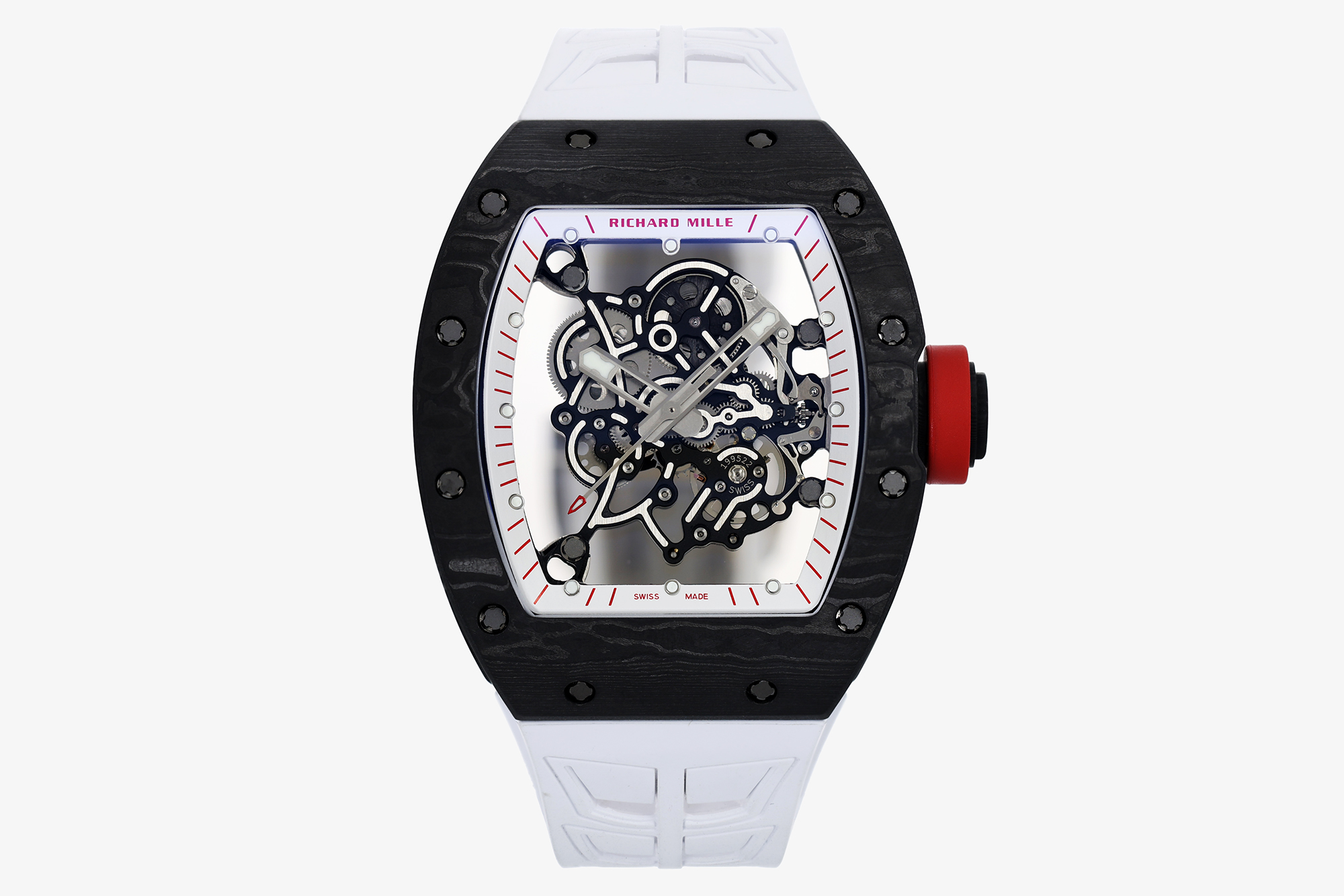 NO:859366,The most powerful poison of ZF.fatcory - Richard Mille RM NTPT V3 is officially unveiled!  The new skeletonized movement RMUL2 and NTPT carbon fiber case are the true masterpieces of the ZF factory!  [Fengshen Case] The 49.90*42.70 NTPT carbon fiber case is woven through a special automated control system and special resin fibers. The upper and lower mirrors are made of sapphire cutting technology. It has comfortable, light and durable performance, known as 'Formula One on the wrist'. [Fengshen Movement] New all-in-one Caliber  RMUL2 manual winding movement is made of grade 5 titanium alloy, equipped with PVD coating and Titalyt treated base plate and bridge plate to ensure the best rigidity of the overall structure, good surface flatness of parts and perfect operation of the gear train. It also has many functions such as winding adjustable barrel, shockproof, etc., and the accuracy and stability have reached an extraordinary level. (All gears operate like genuine products) Note ZF Factory strongly declares that this RM  All parts of NTPT are interchangeable with genuine products, and are truly 1:1.19860909ZF.fatcory最强毒物——理查德米勒RM NTPT V3 正式亮相！全新骨架化机芯RMUL2和NTPT碳纤维表壳是ZF厂真正的封神之作！【封神表壳】49.90*42.70的NTPT碳纤维表壳,经由特殊的自动化控制系统与特制的树脂纤维交错织成,上下镜面采用蓝宝石切割工艺.具有舒适,轻盈,耐用的性能,号称“手腕上的一级方程式”.【封神机芯】全新一体机Caliber RMUL2手动上链机芯,采用5级钛合金材质,配备PVD镀层和Titalyt处理基板和桥板,保证整体架构最佳钢性,零件表面良好平整度及齿轮系的完美运转.还具有上链可调节桶,防震等多项功能,精度和稳定性都达到了非凡的水平.(所有齿轮均与正品一样运转) 注ZF厂强势声明,此款RM NTPT所有零部件与正品可互换通用,是真正意义上1:1.,,Watch