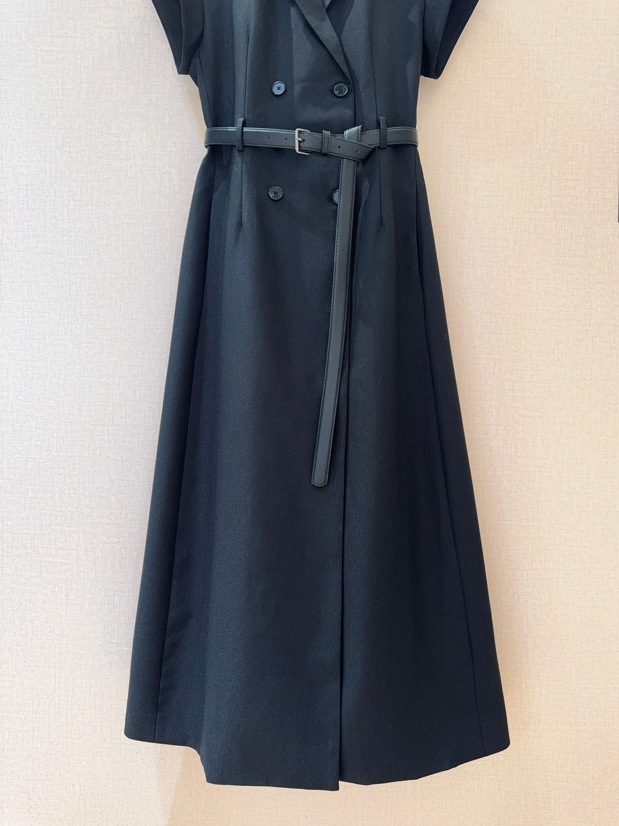 Elegant Dior-Inspired Black Mini Dress with Belt and Blazer Details - S to XL 4 a1748252085705 5637