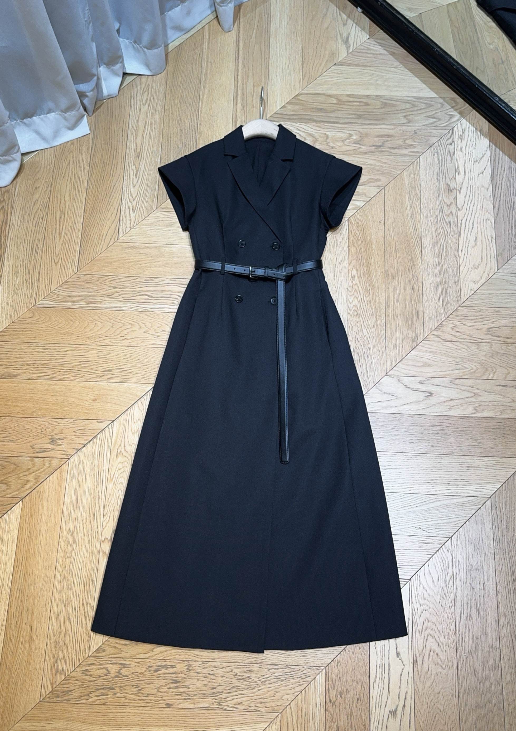 Elegant Dior-Inspired Black Mini Dress with Belt and Blazer Details - S to XL 8 a1748252087425 1841