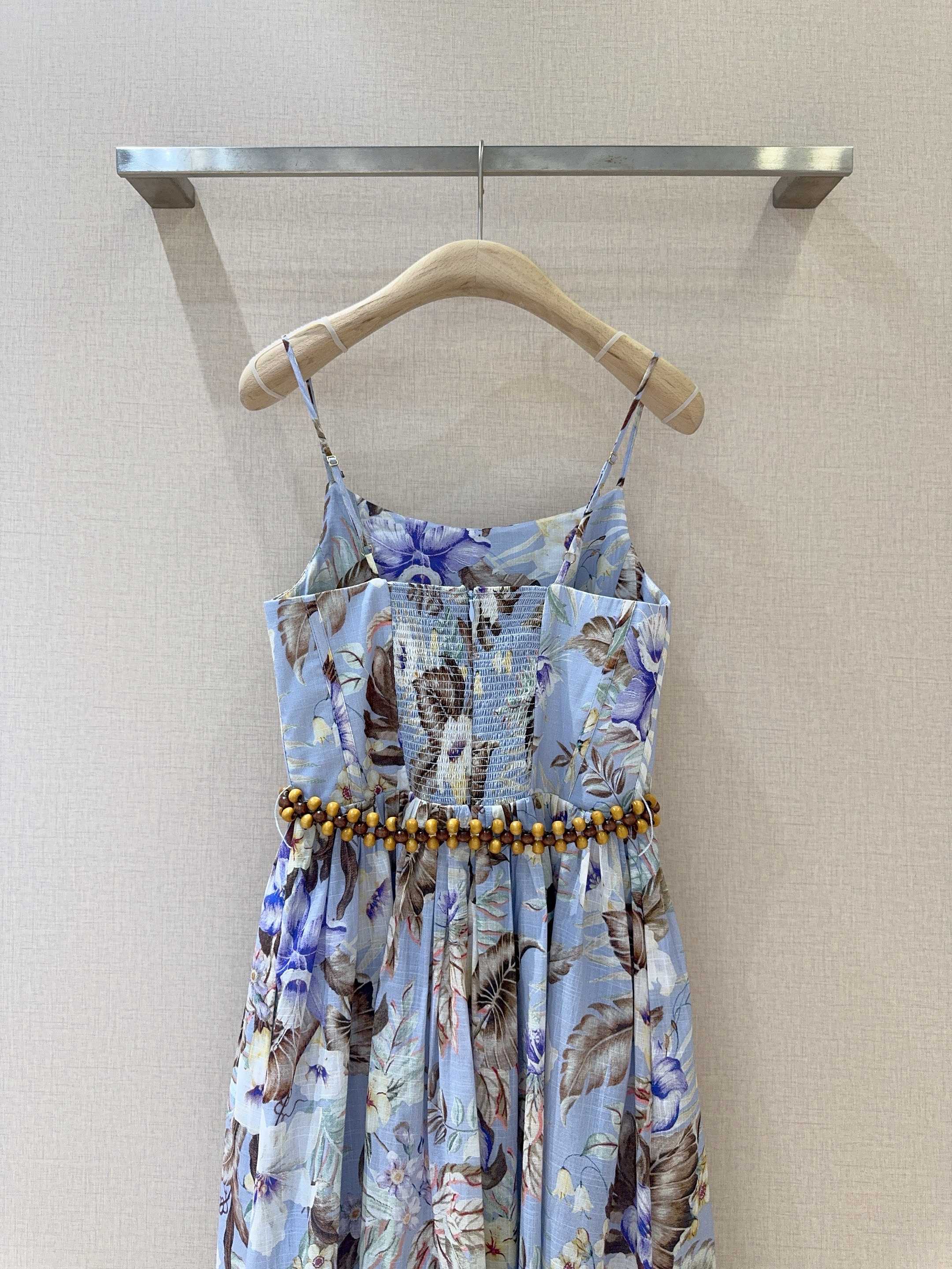 Floral Print Cotton Midi Sundress with Corset Bodice and Detachable Belt 6 a1750059163539 3056