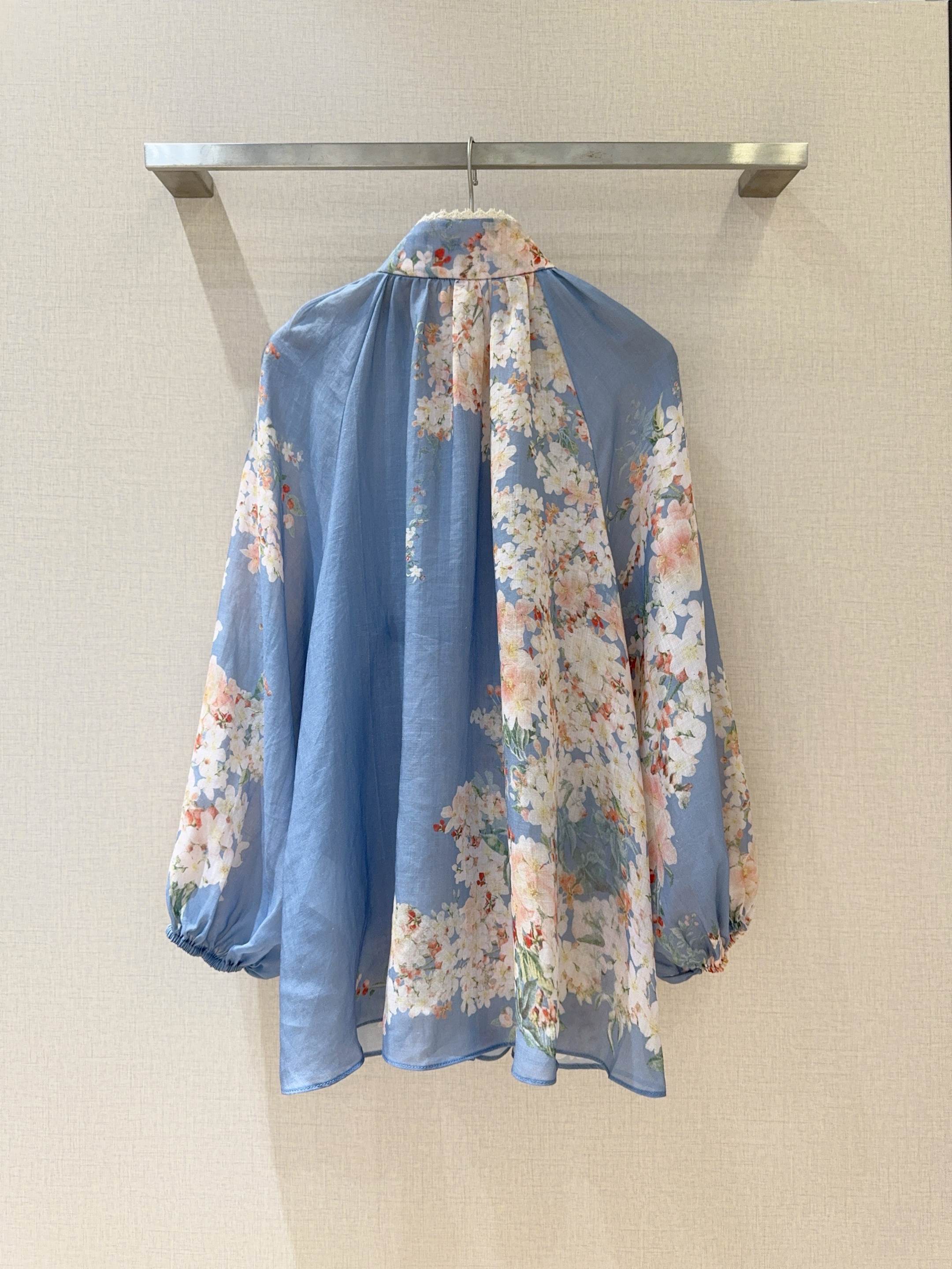 “ZIMMER*M*A*N Women’s Suit with Floating Lantern Shirt in Blue Plant Flower Pattern” - 图片 4