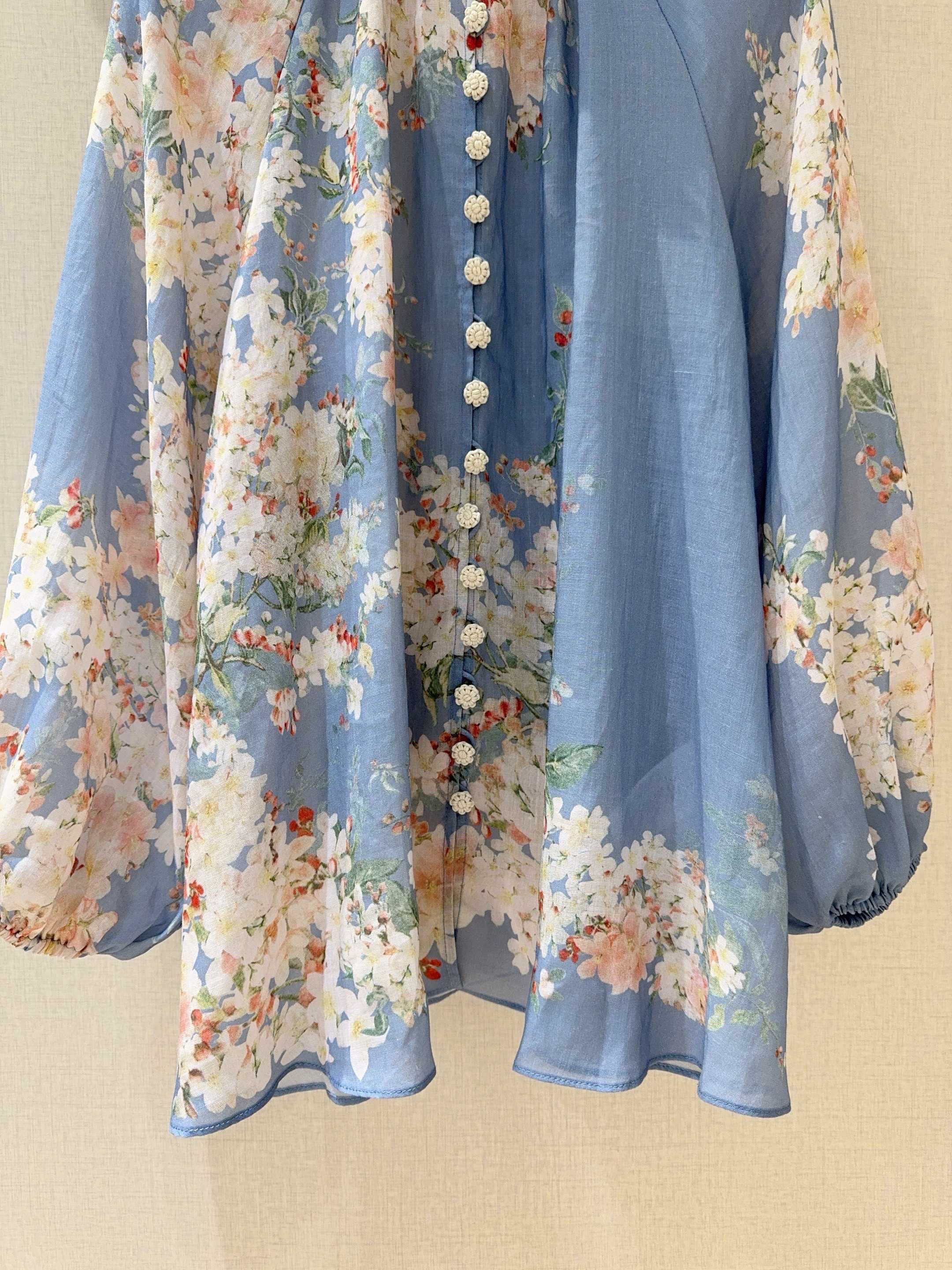 “ZIMMER*M*A*N Women’s Suit with Floating Lantern Shirt in Blue Plant Flower Pattern” - 图片 3