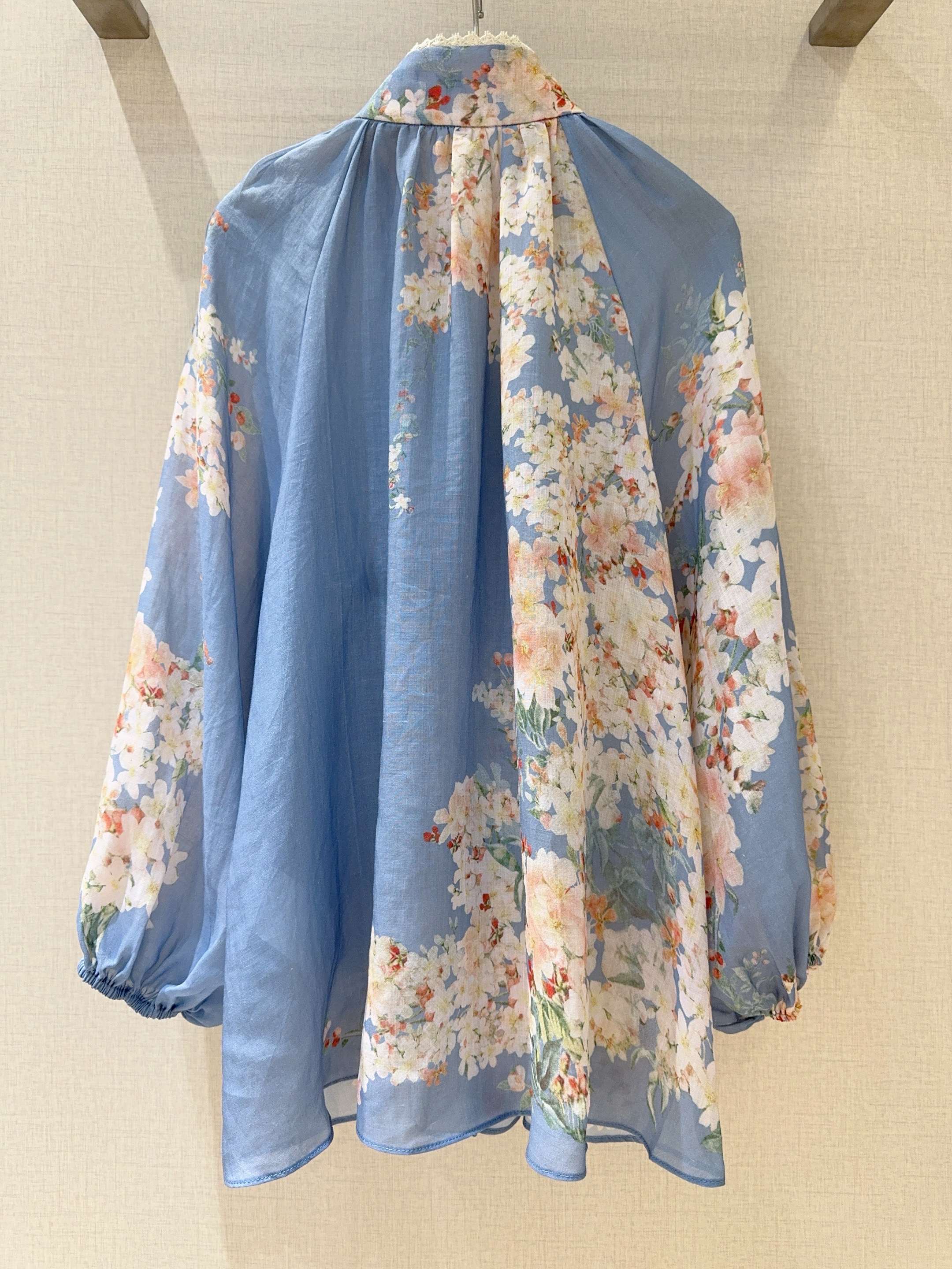 “ZIMMER*M*A*N Women’s Suit with Floating Lantern Shirt in Blue Plant Flower Pattern” - 图片 6