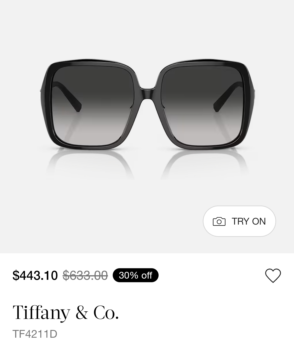  TIFFANY&Co
MODEL：TF4221D
SIZE：58口17-145
