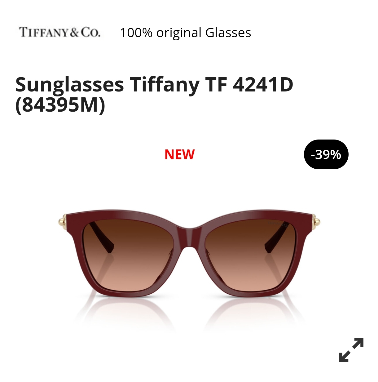  TIFFANY&Co.
MODEL：TF4241D
SIZE：54口17-145
