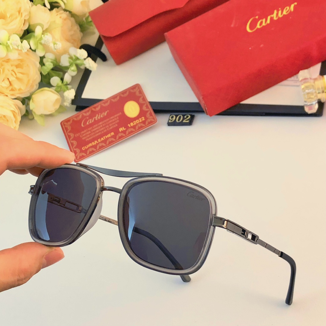 Cartier男款方框偏光太阳镜超轻墨镜金属框驾驶遮阳防紫外线
