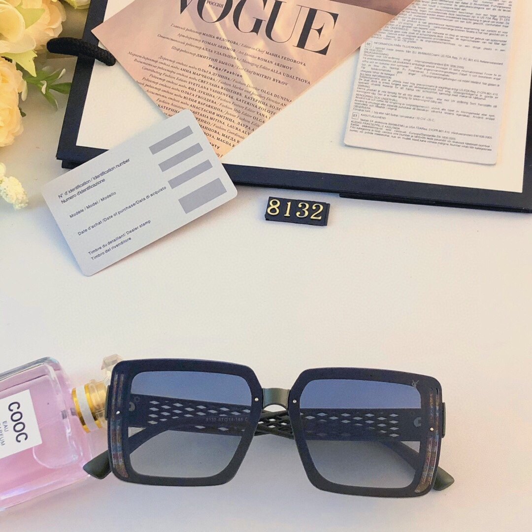Ysl2024新款时尚太阳眼镜复古潮流方框墨镜ins防紫外线显瘦眼镜